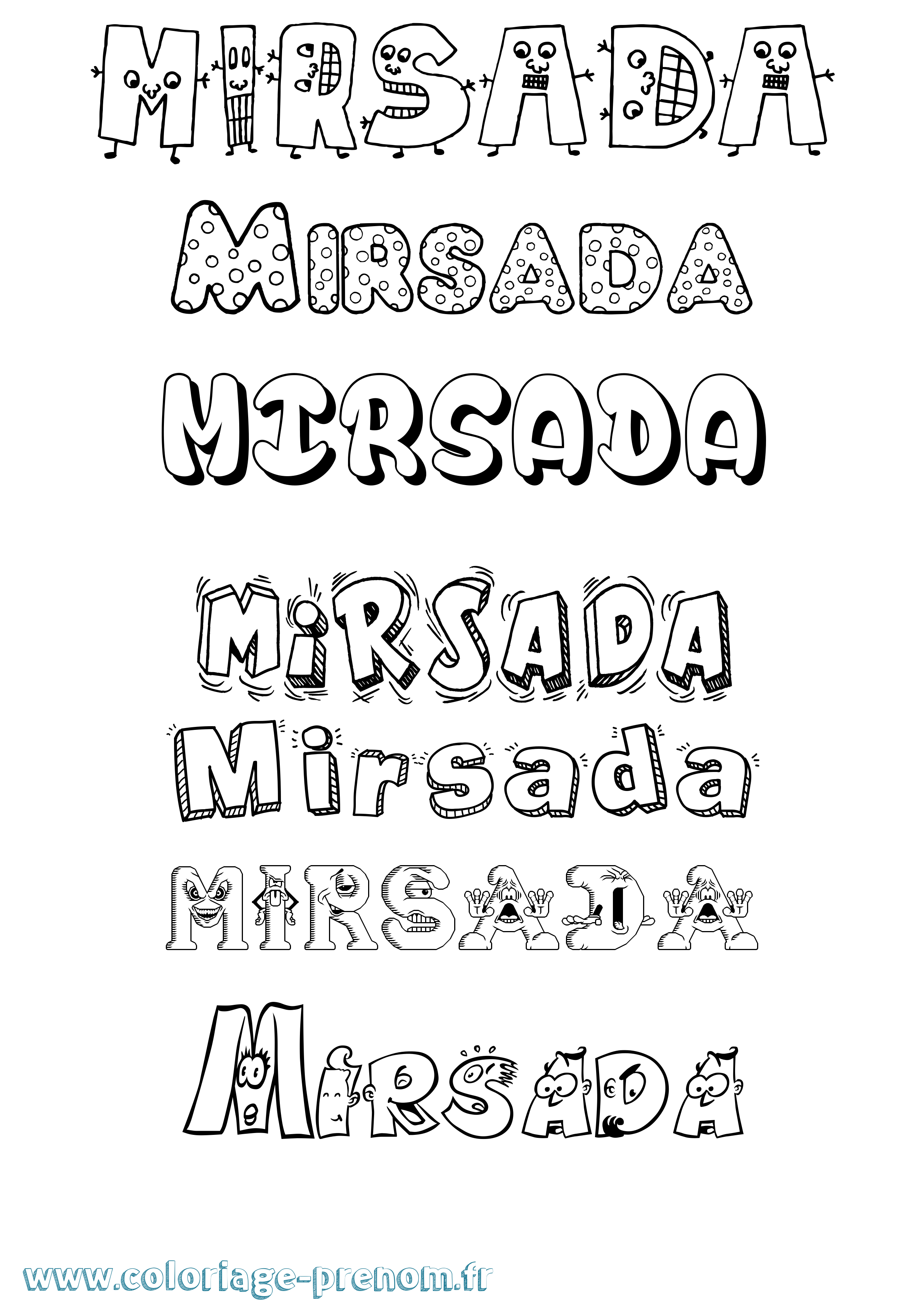 Coloriage Mirsada Fun Coloriage prénom Mirsada Fun
