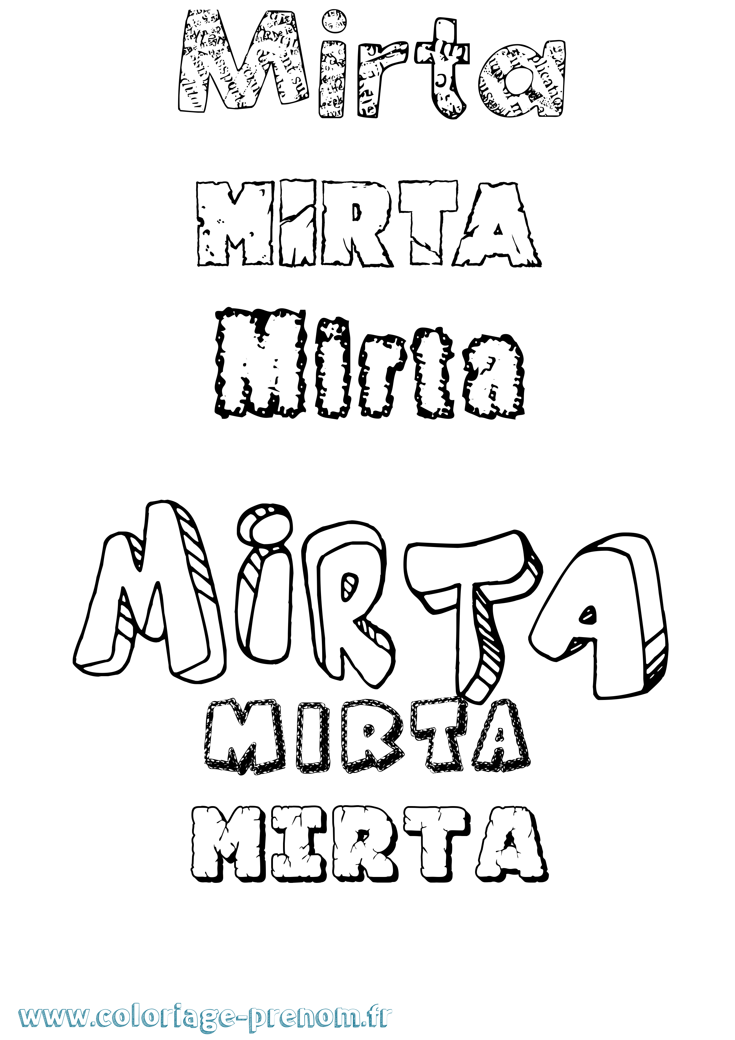 Coloriage Mirta Destructuré Coloriage prénom Mirta Destructuré