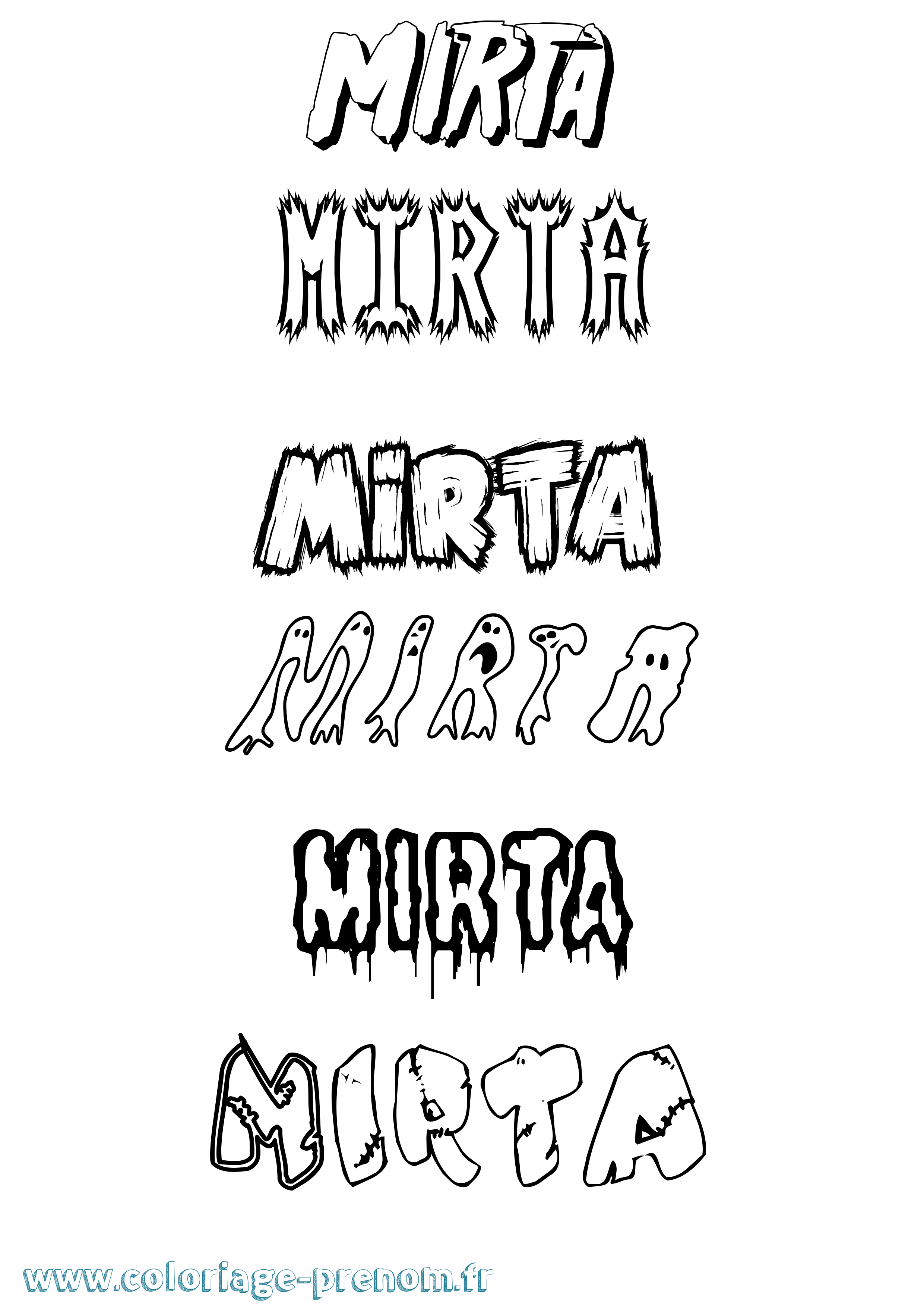 Coloriage Mirta Frisson Coloriage prénom Mirta Frisson