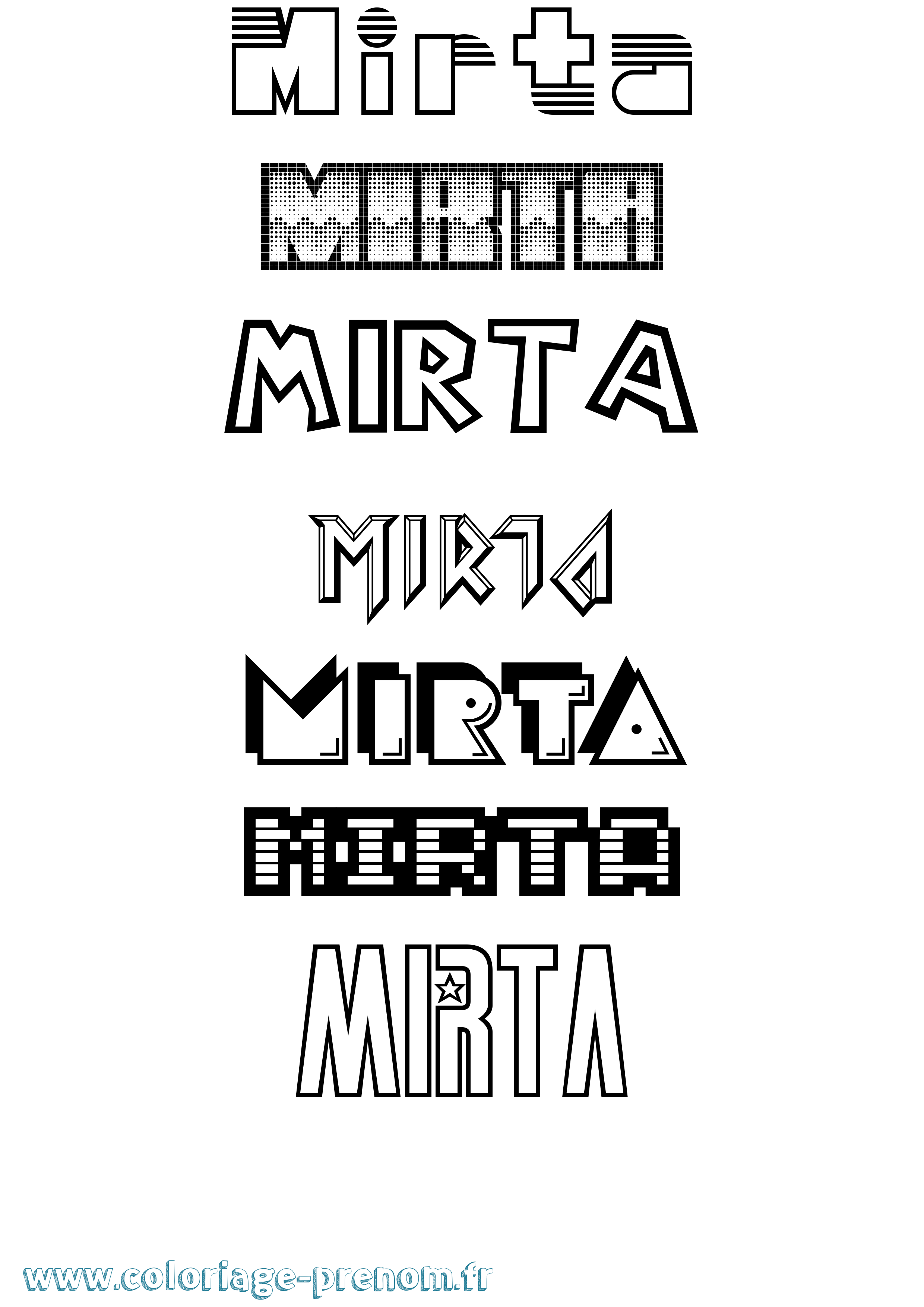 Coloriage Mirta Jeux Vidéos Coloriage prénom Mirta Jeux Vidéos