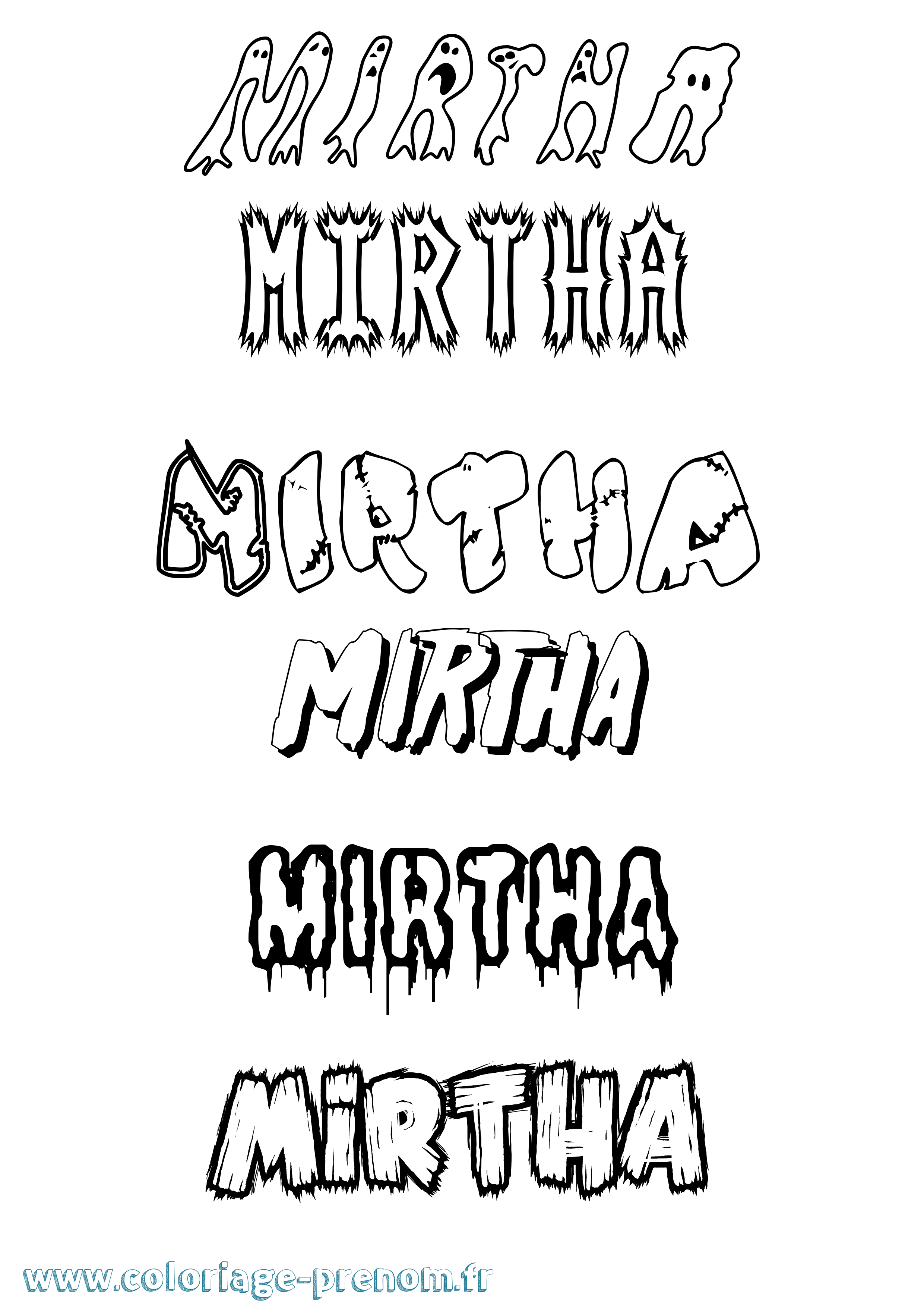 Coloriage Mirtha Frisson Coloriage prénom Mirtha Frisson