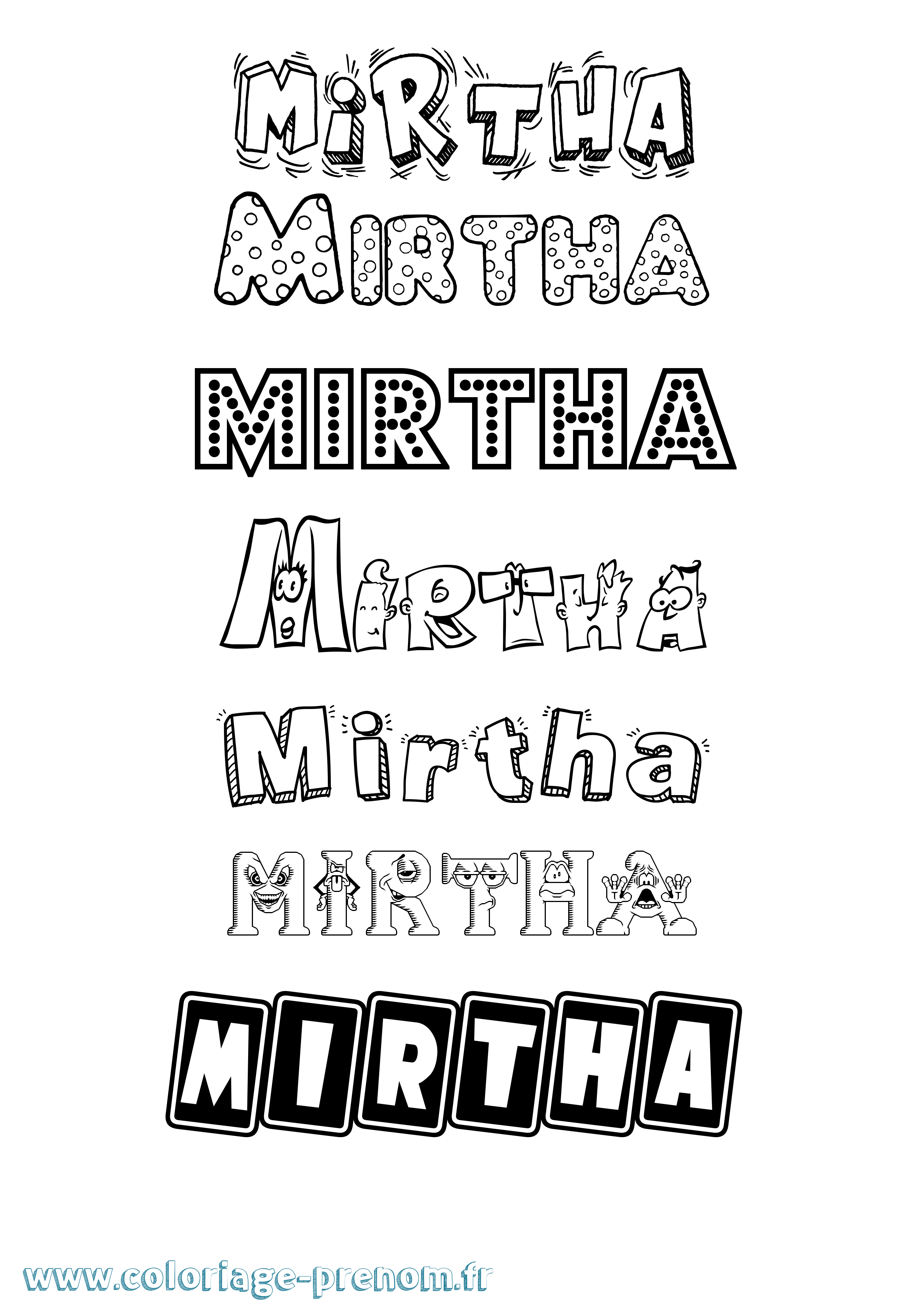 Coloriage Mirtha Fun Coloriage prénom Mirtha Fun