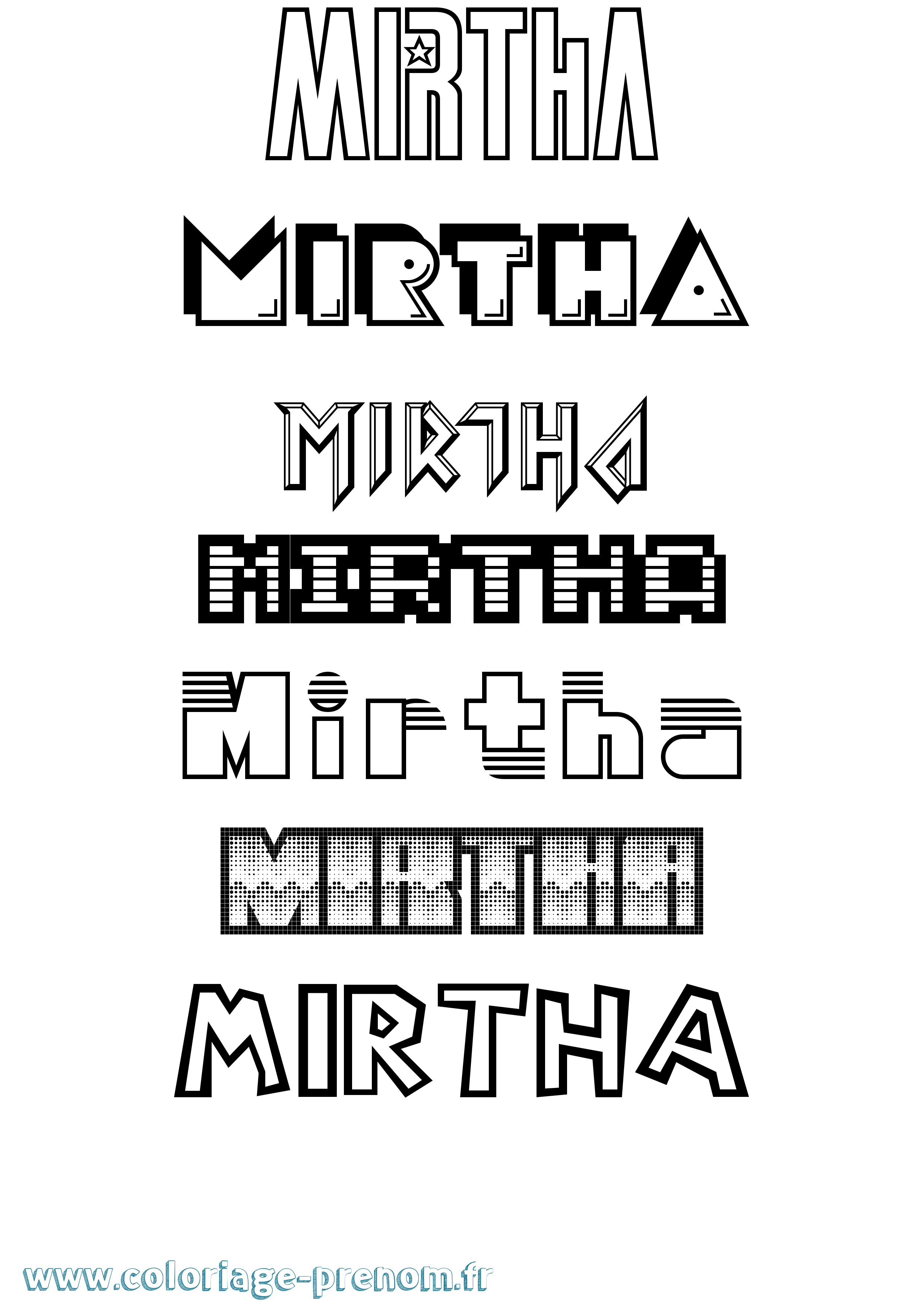 Coloriage Mirtha Jeux Vidéos Coloriage prénom Mirtha Jeux Vidéos