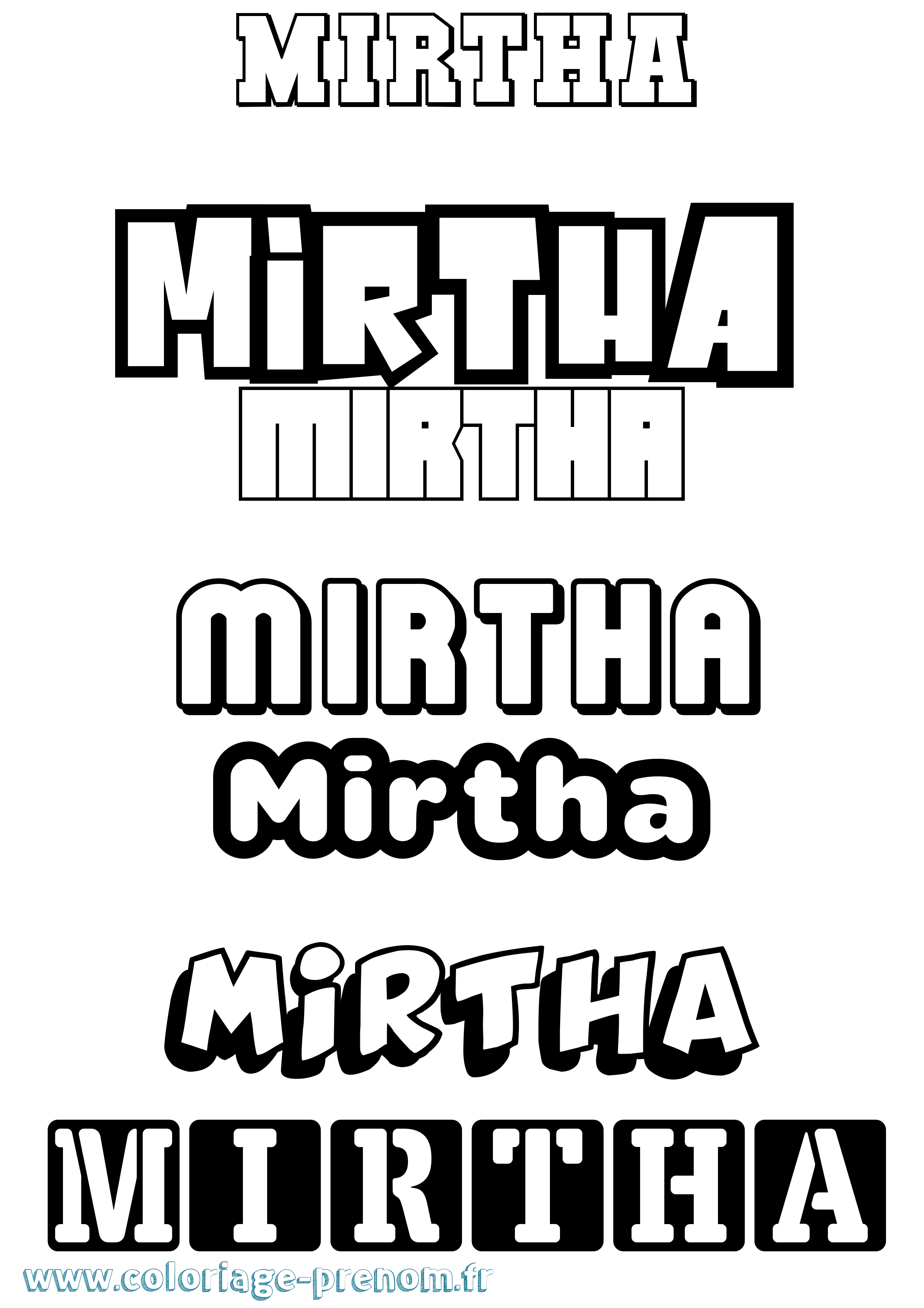 Coloriage Mirtha Simple Coloriage prénom Mirtha Simple