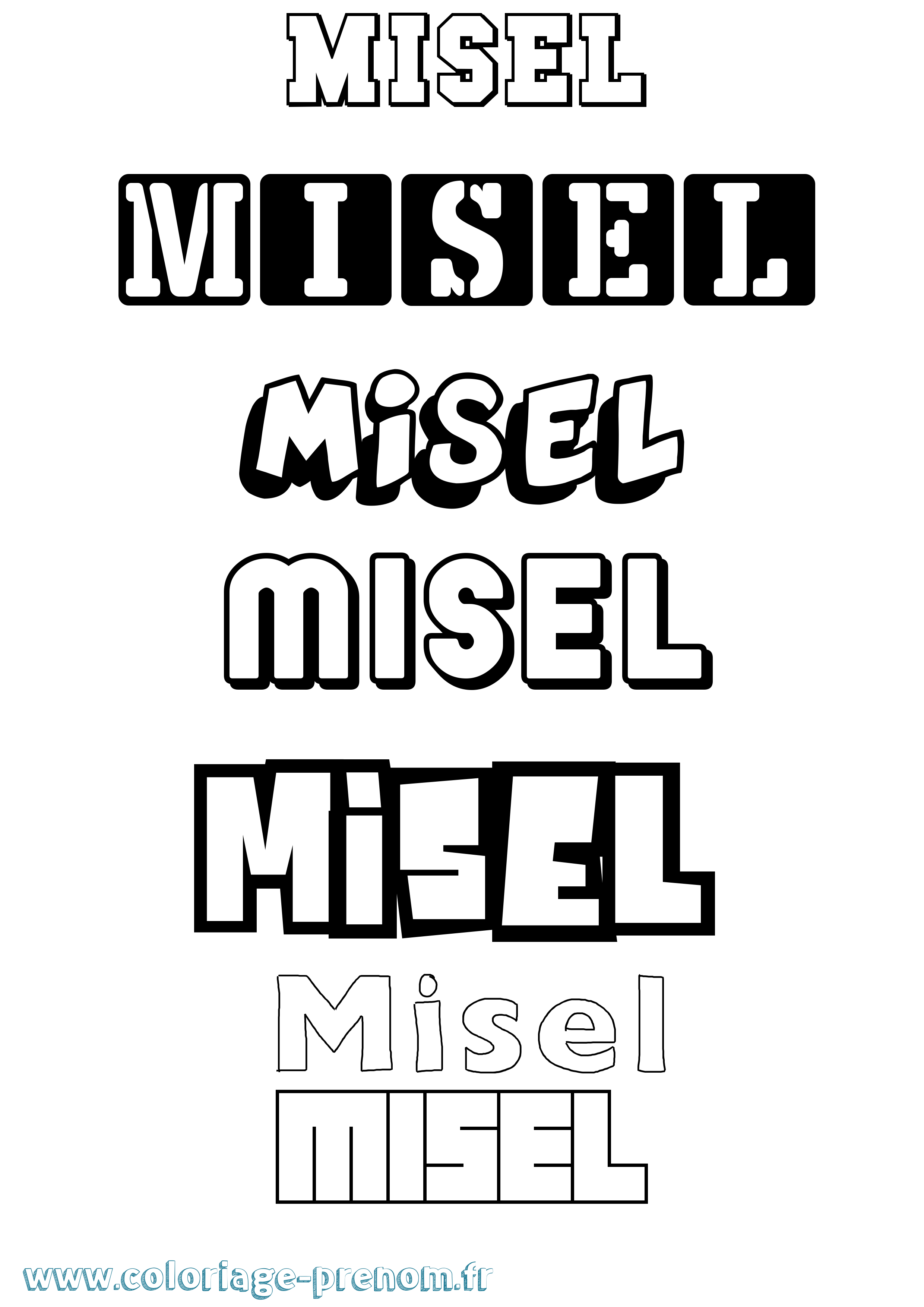 Coloriage prénom Misel Simple
