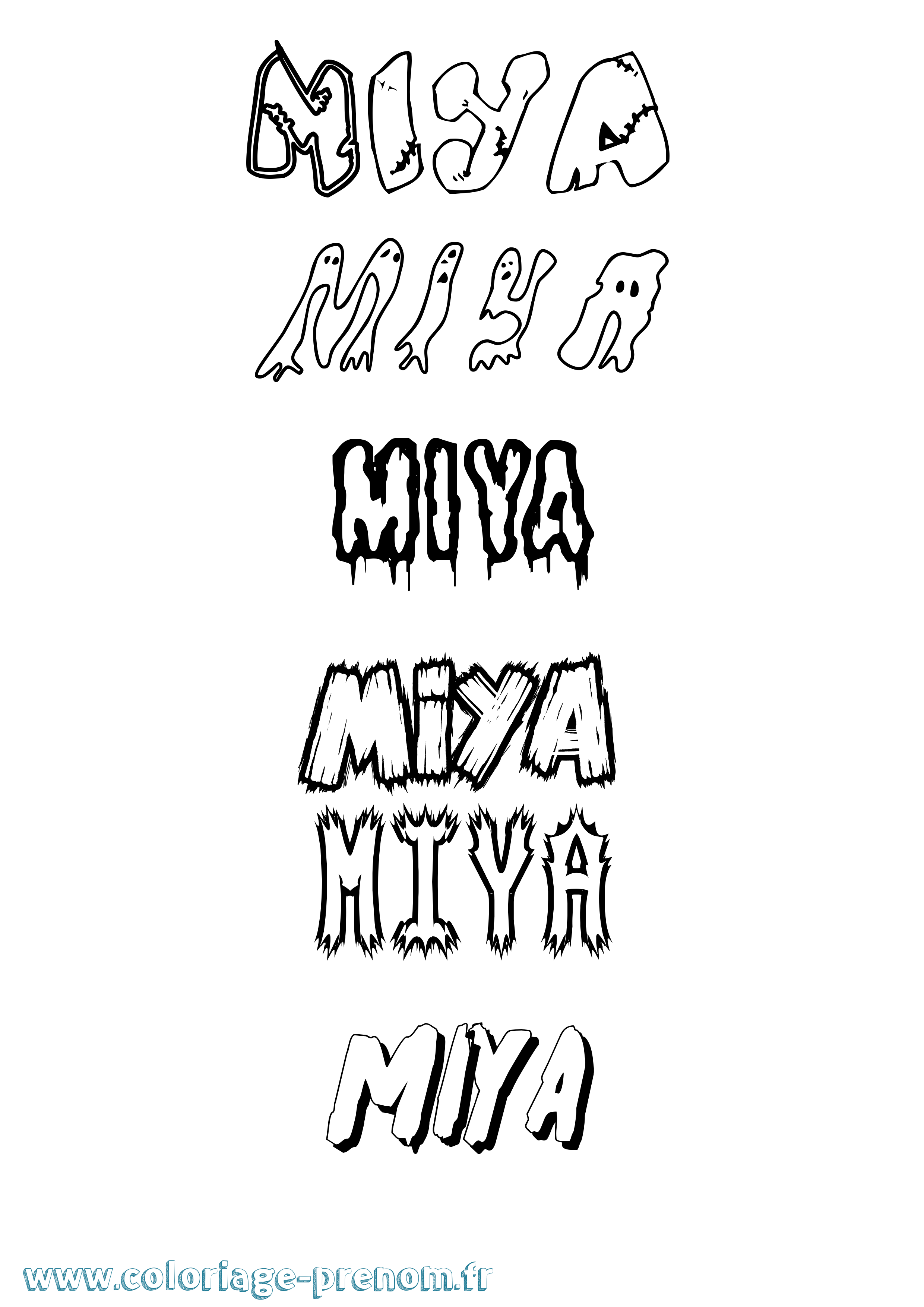 Coloriage prénom Miya