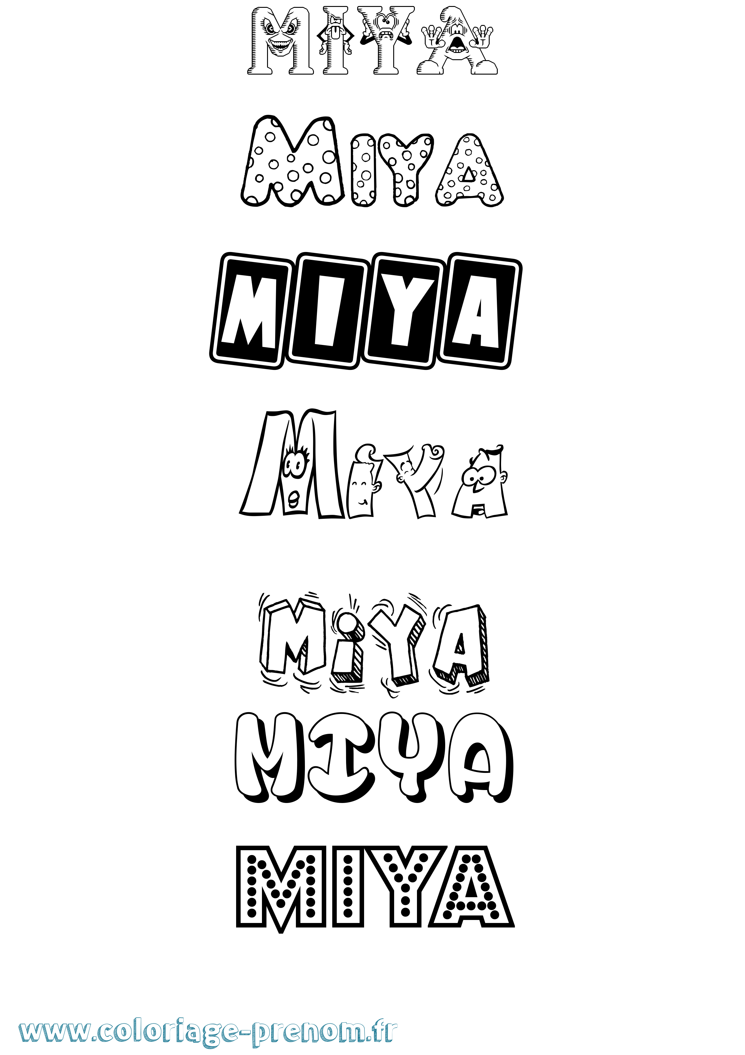 Coloriage Miya Coloriage prénom Miya