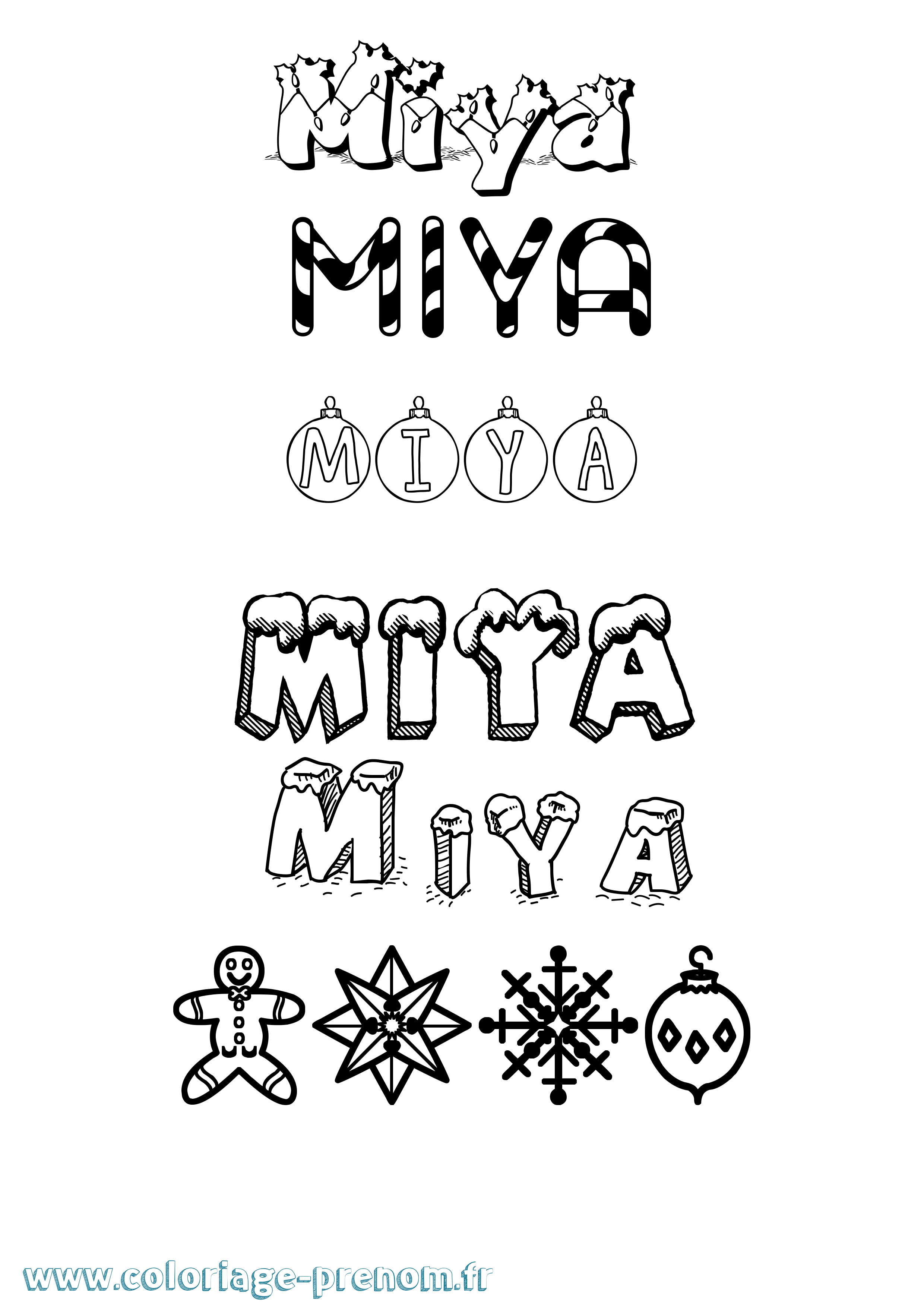 Coloriage Miya Coloriage prénom Miya