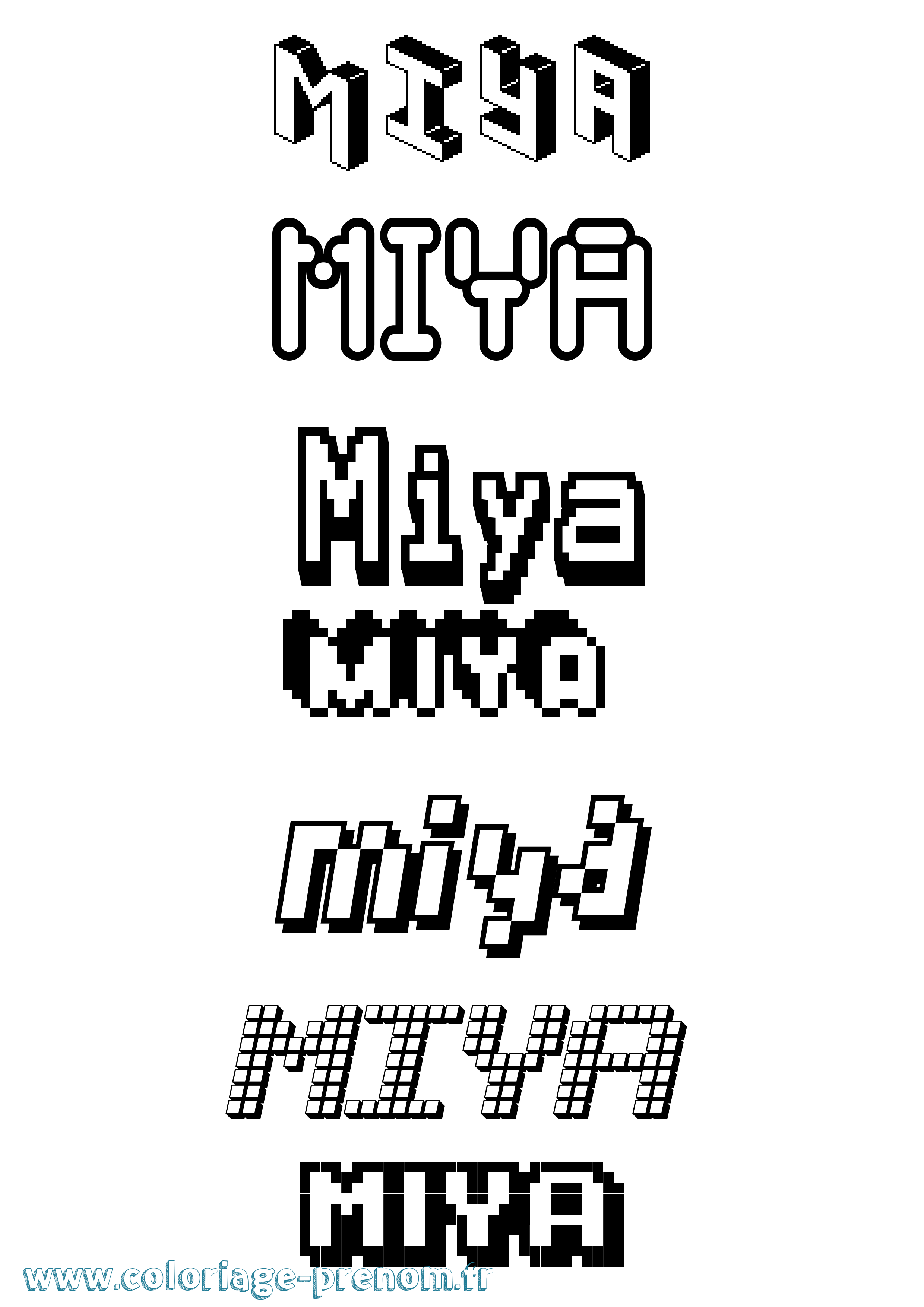 Coloriage Miya Coloriage prénom Miya