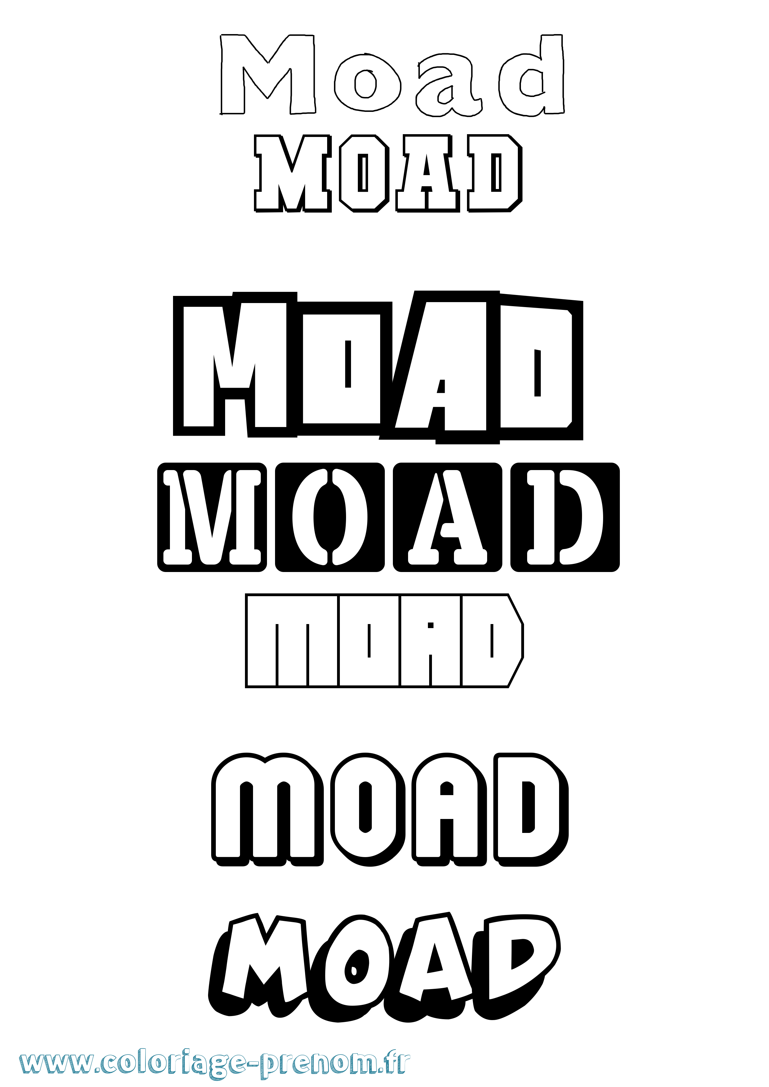 Coloriage prénom Moad Simple