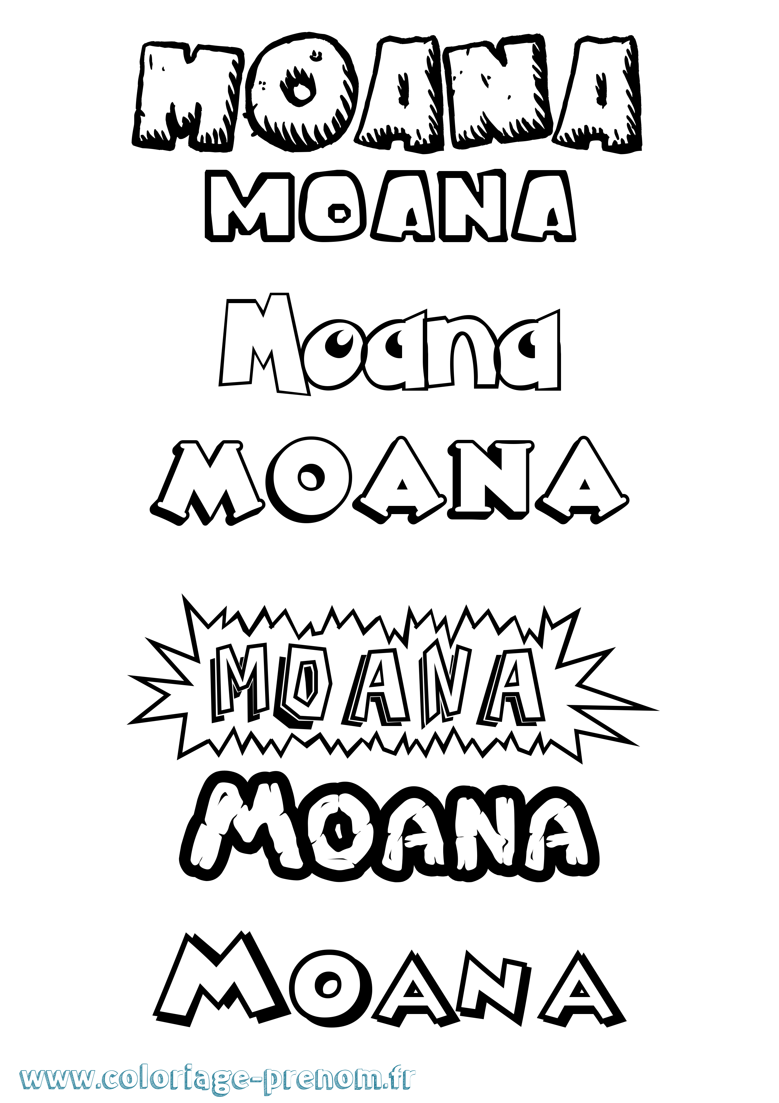 Coloriage Moana Dessin Animé Coloriage prénom Moana Dessin Animé