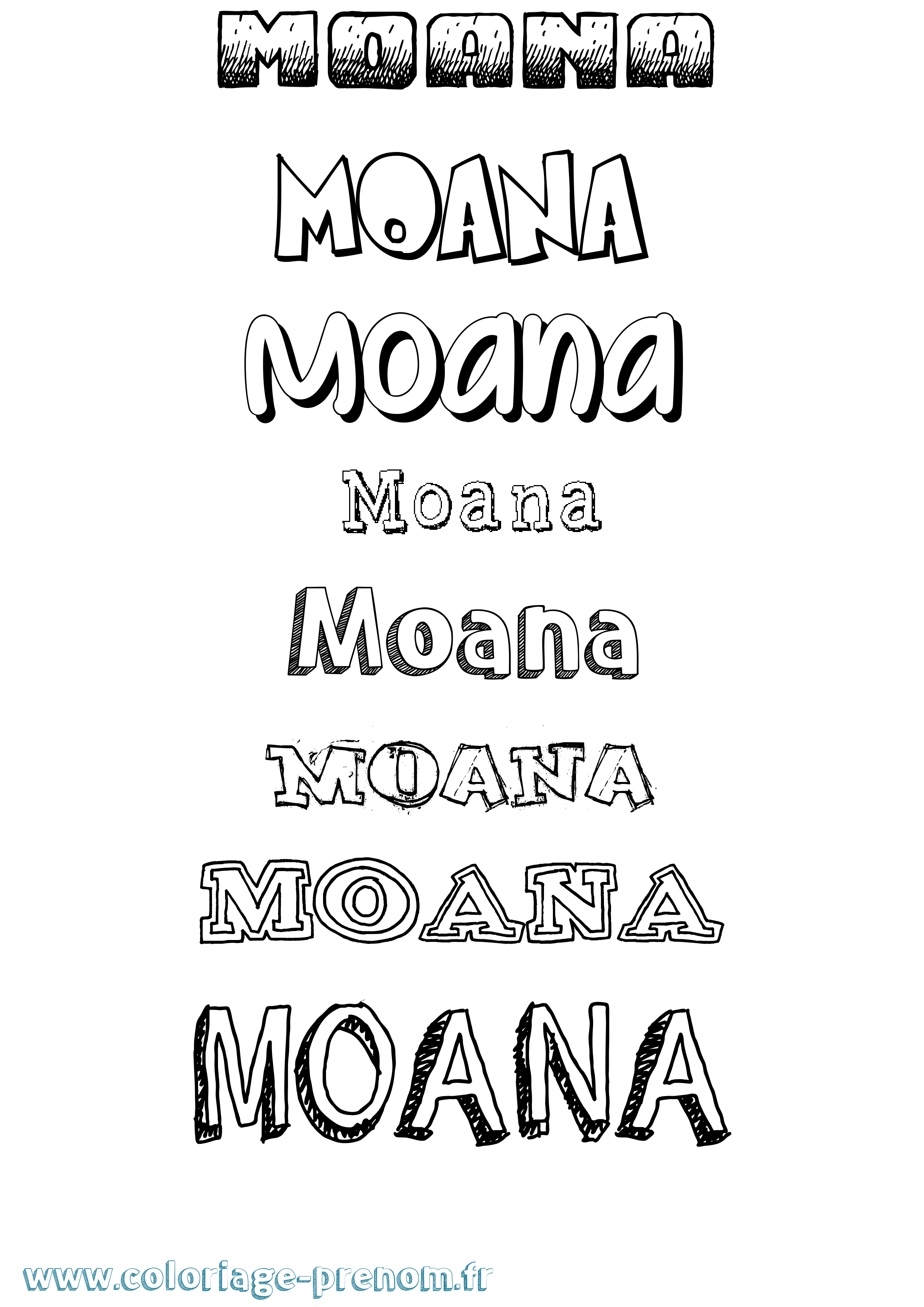 Coloriage Moana Dessiné Coloriage prénom Moana Dessiné