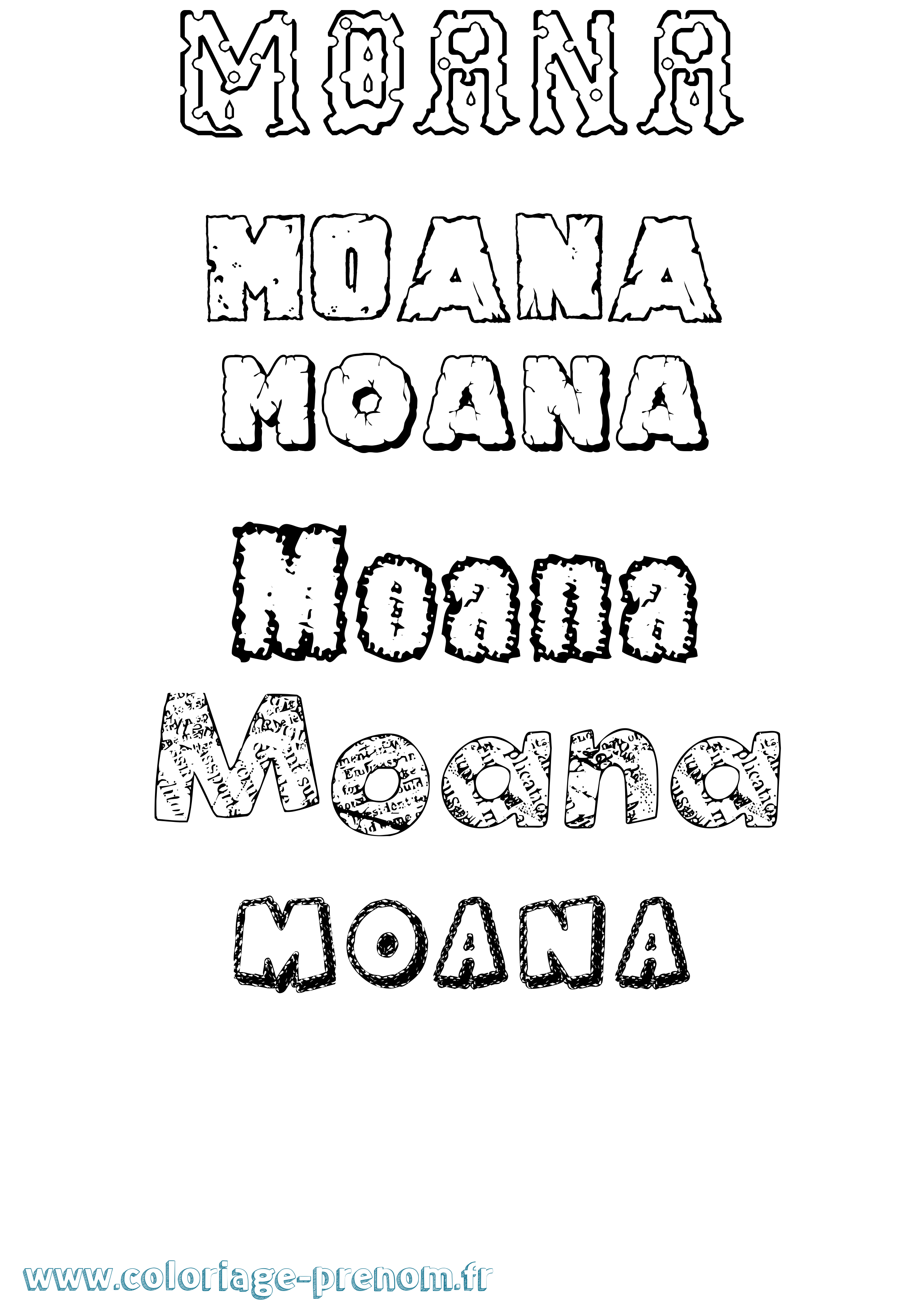 Coloriage Moana Destructuré Coloriage prénom Moana Destructuré