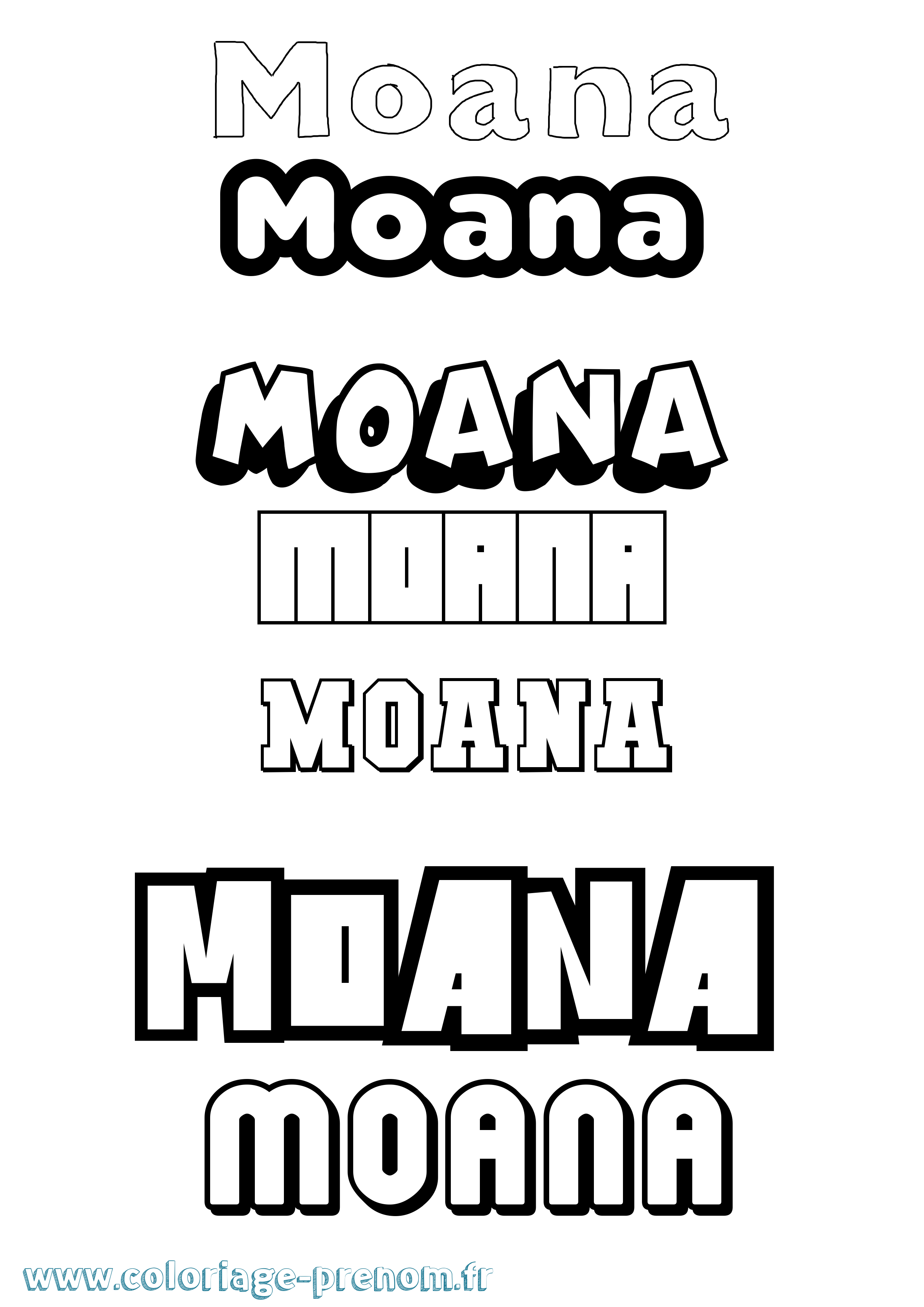 Coloriage Moana Simple Coloriage prénom Moana Simple