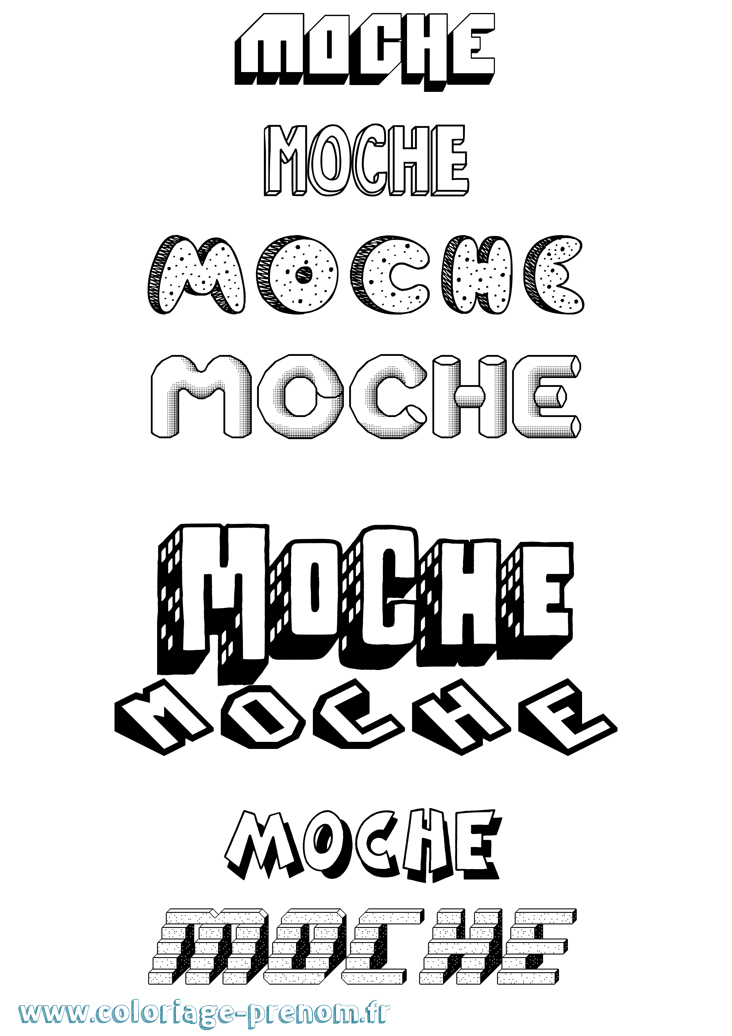 Coloriage prénom Moche