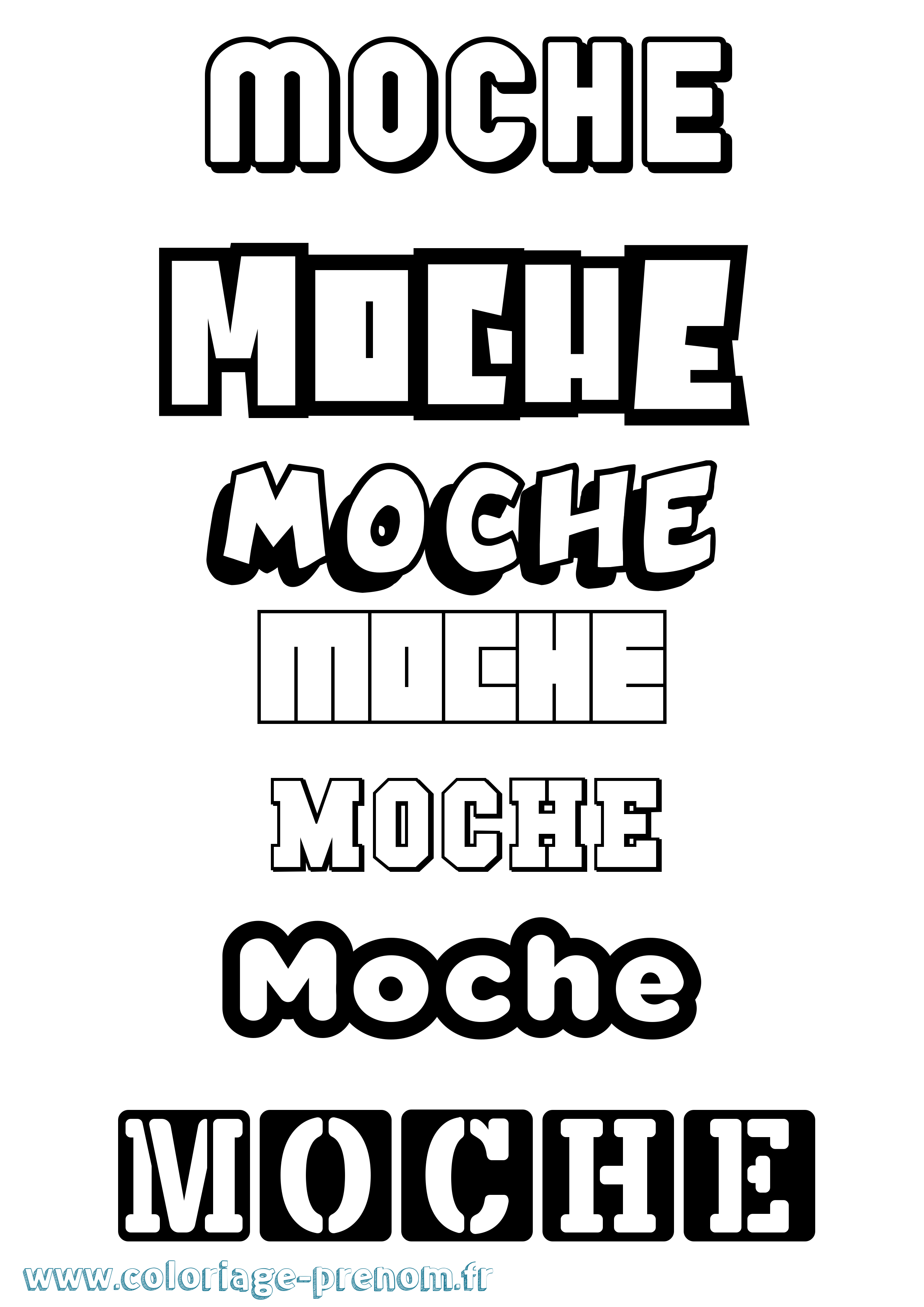 Coloriage prénom Moche