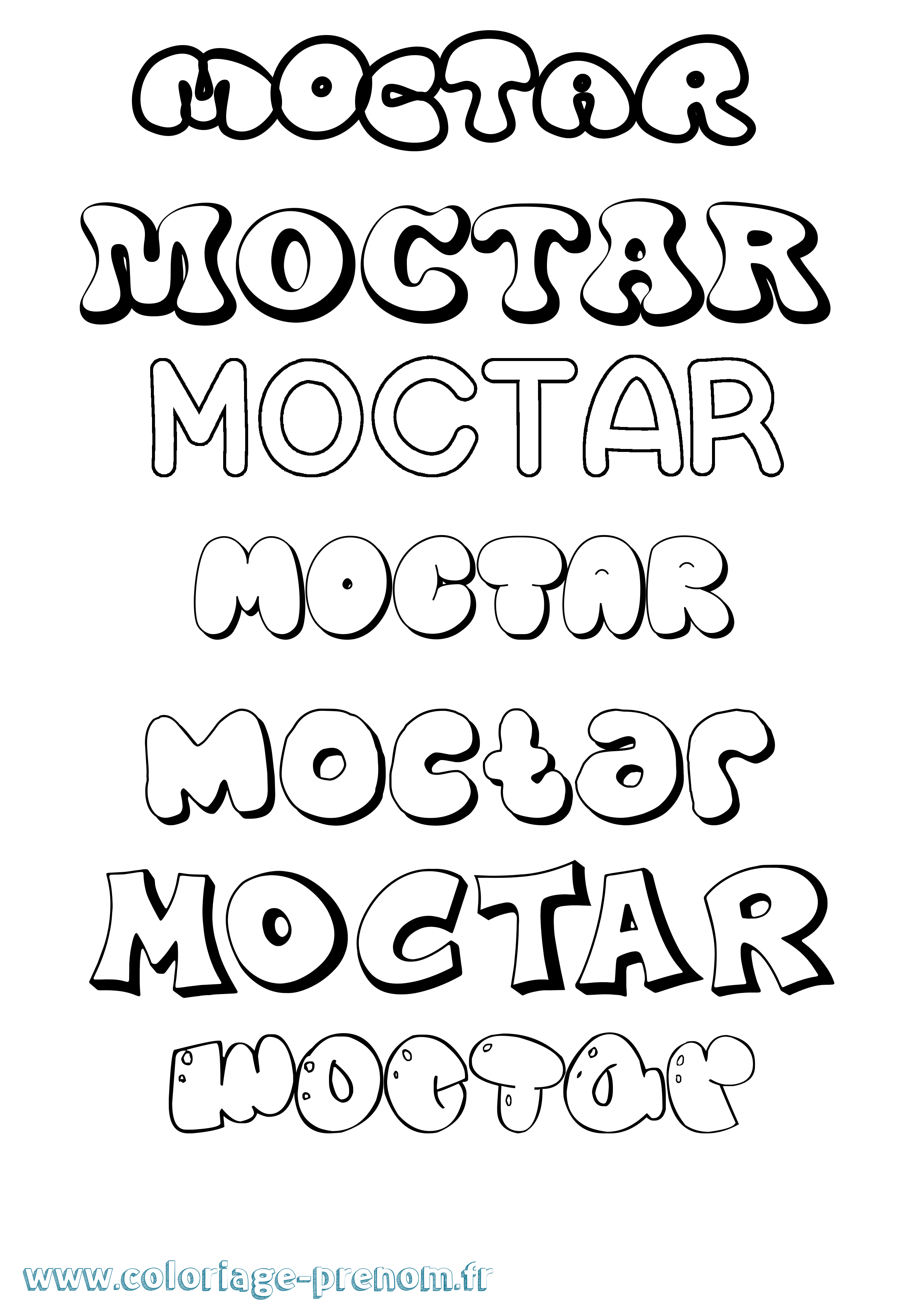 Coloriage Moctar Bubble Coloriage prénom Moctar Bubble