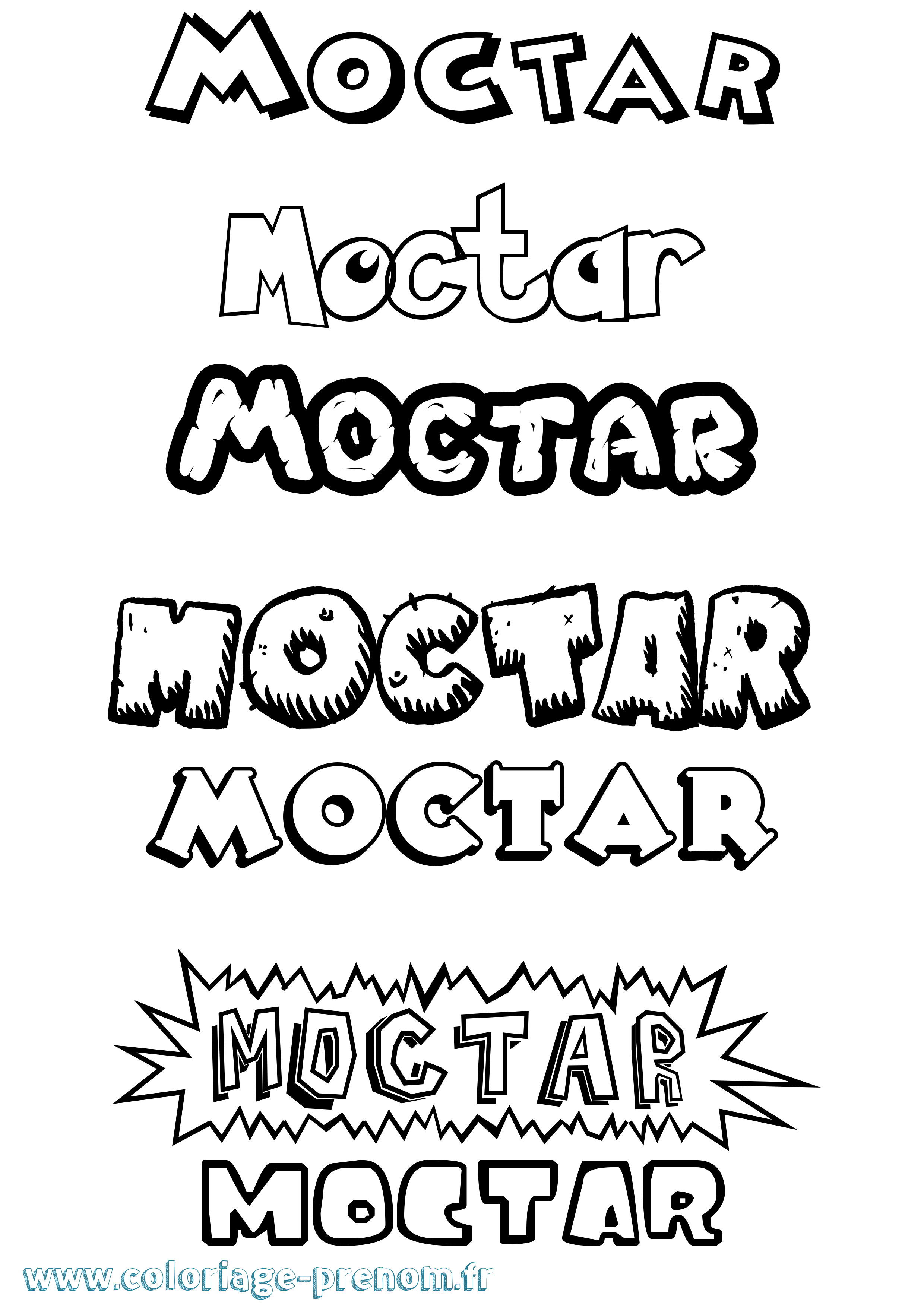 Coloriage Moctar Dessin Animé Coloriage prénom Moctar Dessin Animé