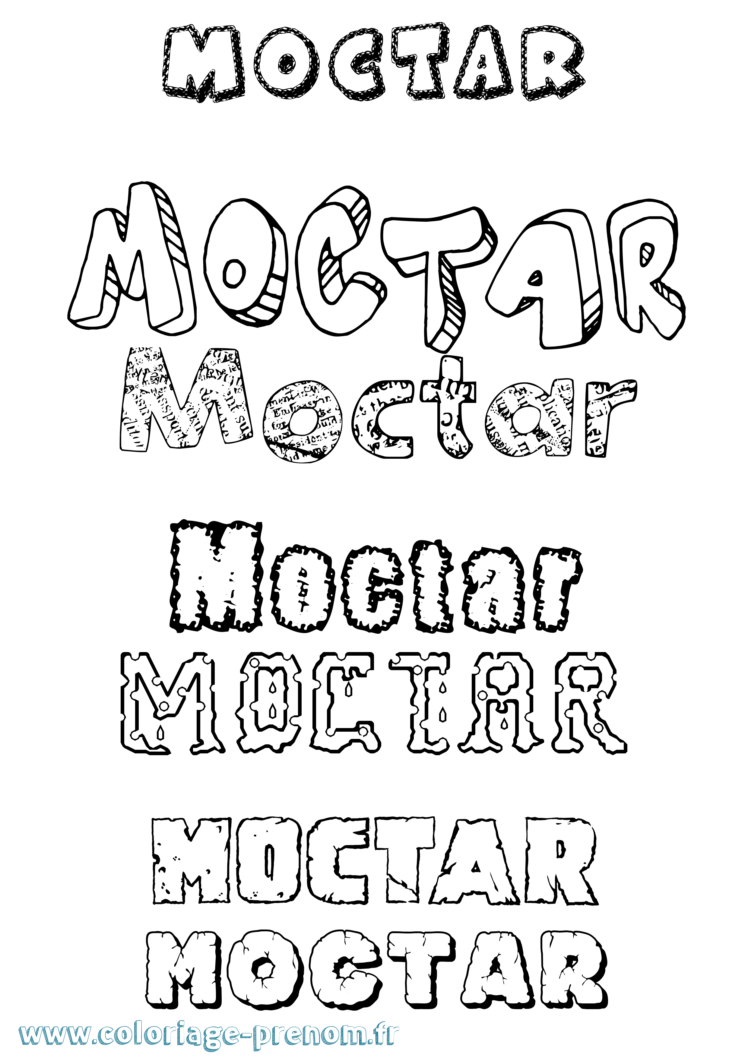 Coloriage Moctar Destructuré Coloriage prénom Moctar Destructuré