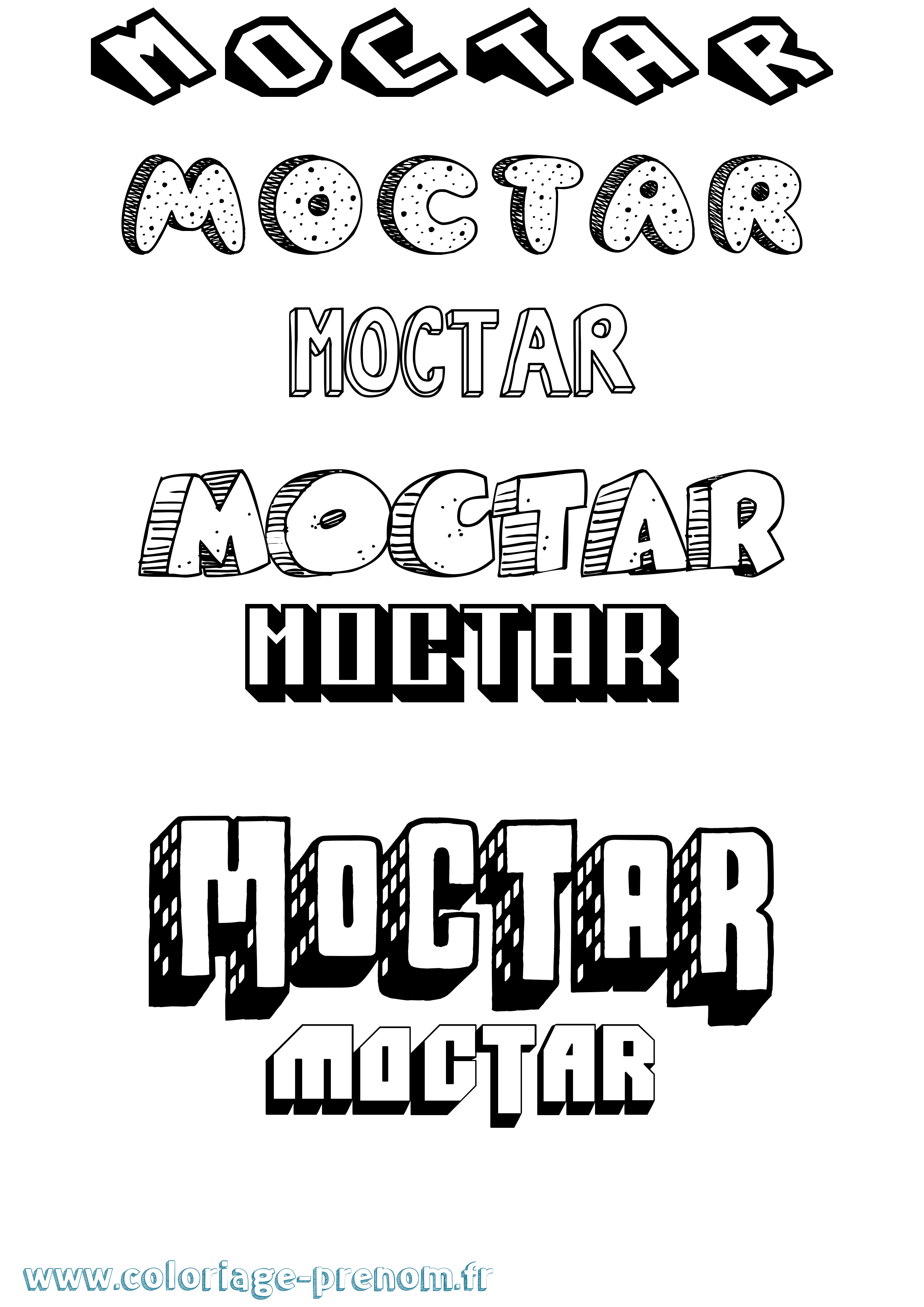 Coloriage Moctar Effet 3D Coloriage prénom Moctar Effet 3D