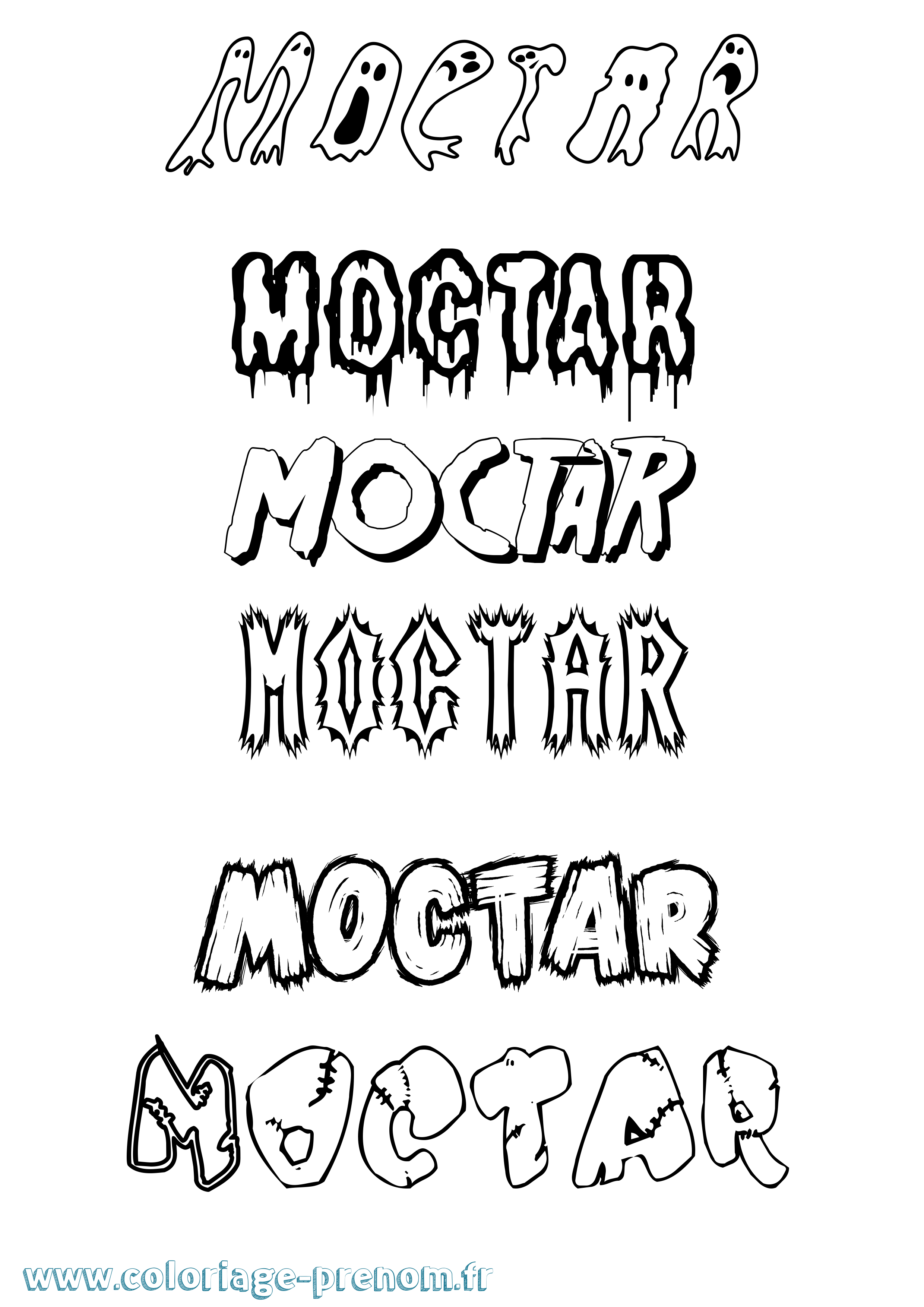 Coloriage Moctar Frisson Coloriage prénom Moctar Frisson