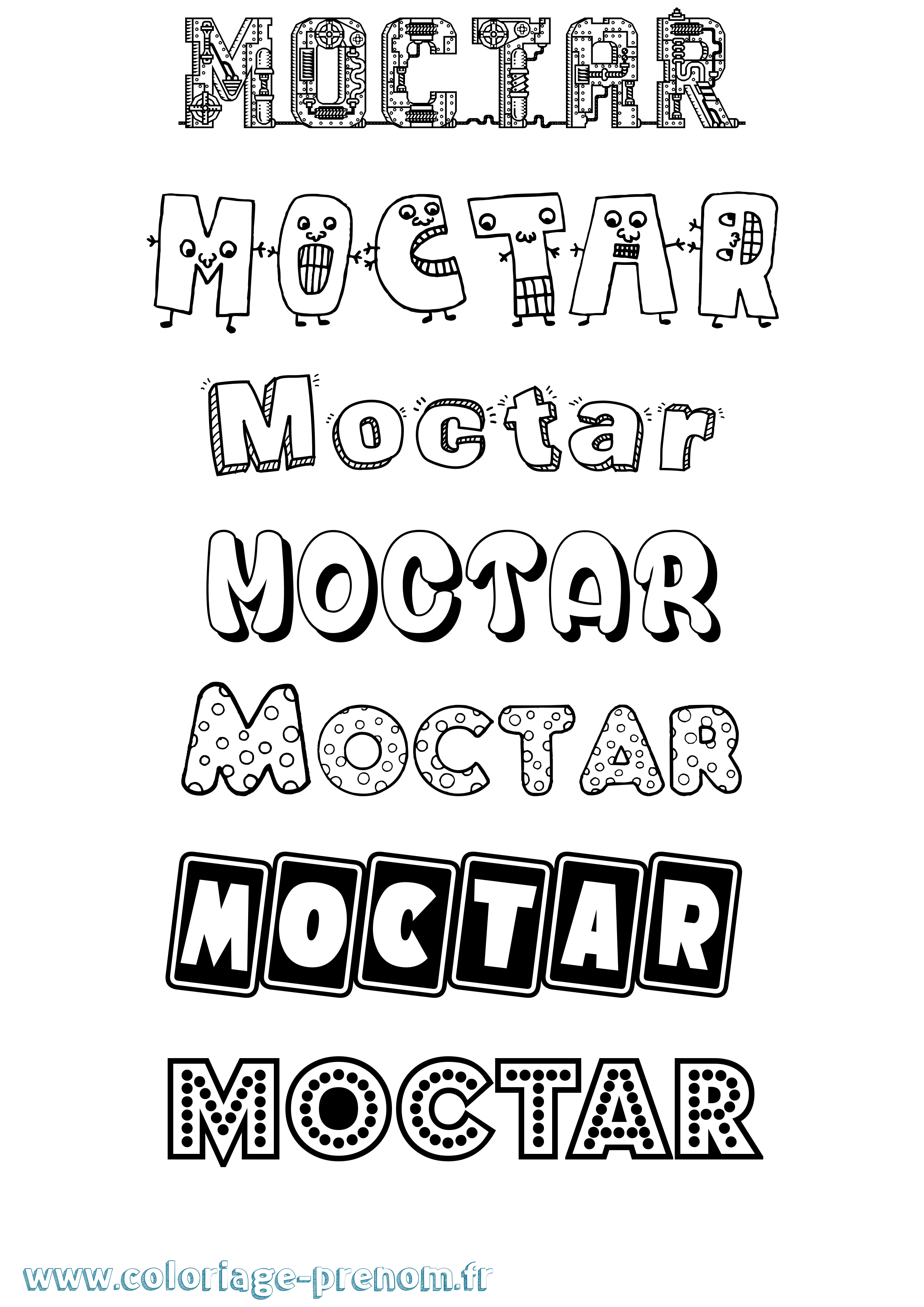 Coloriage Moctar Fun Coloriage prénom Moctar Fun
