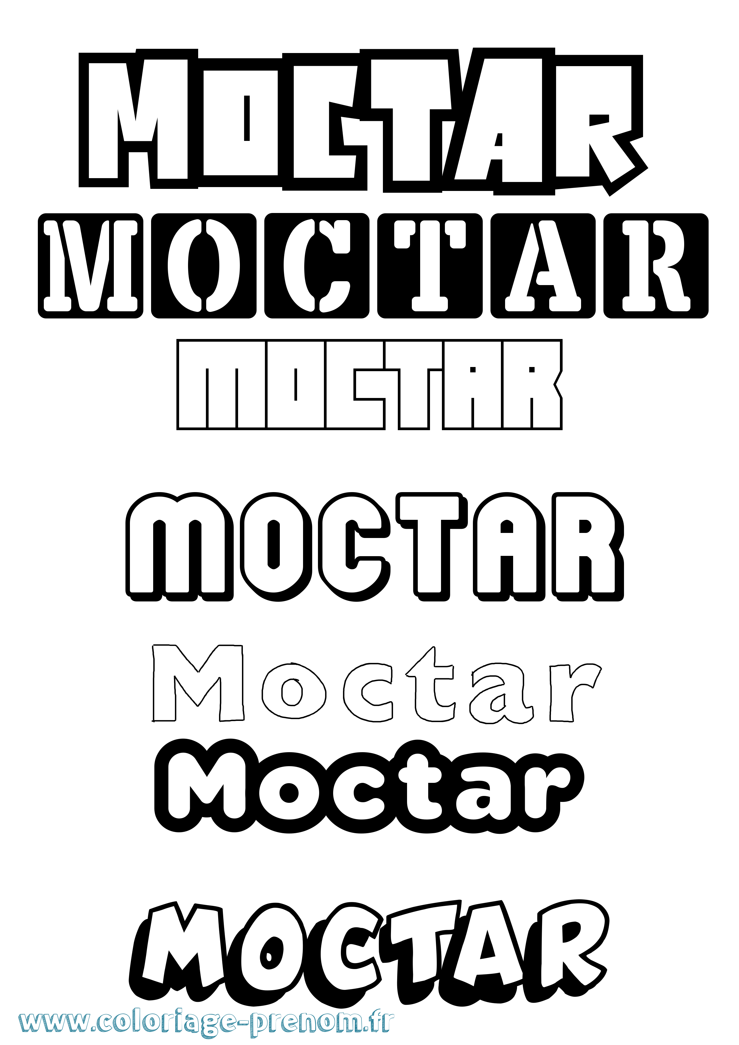 Coloriage Moctar Simple Coloriage prénom Moctar Simple