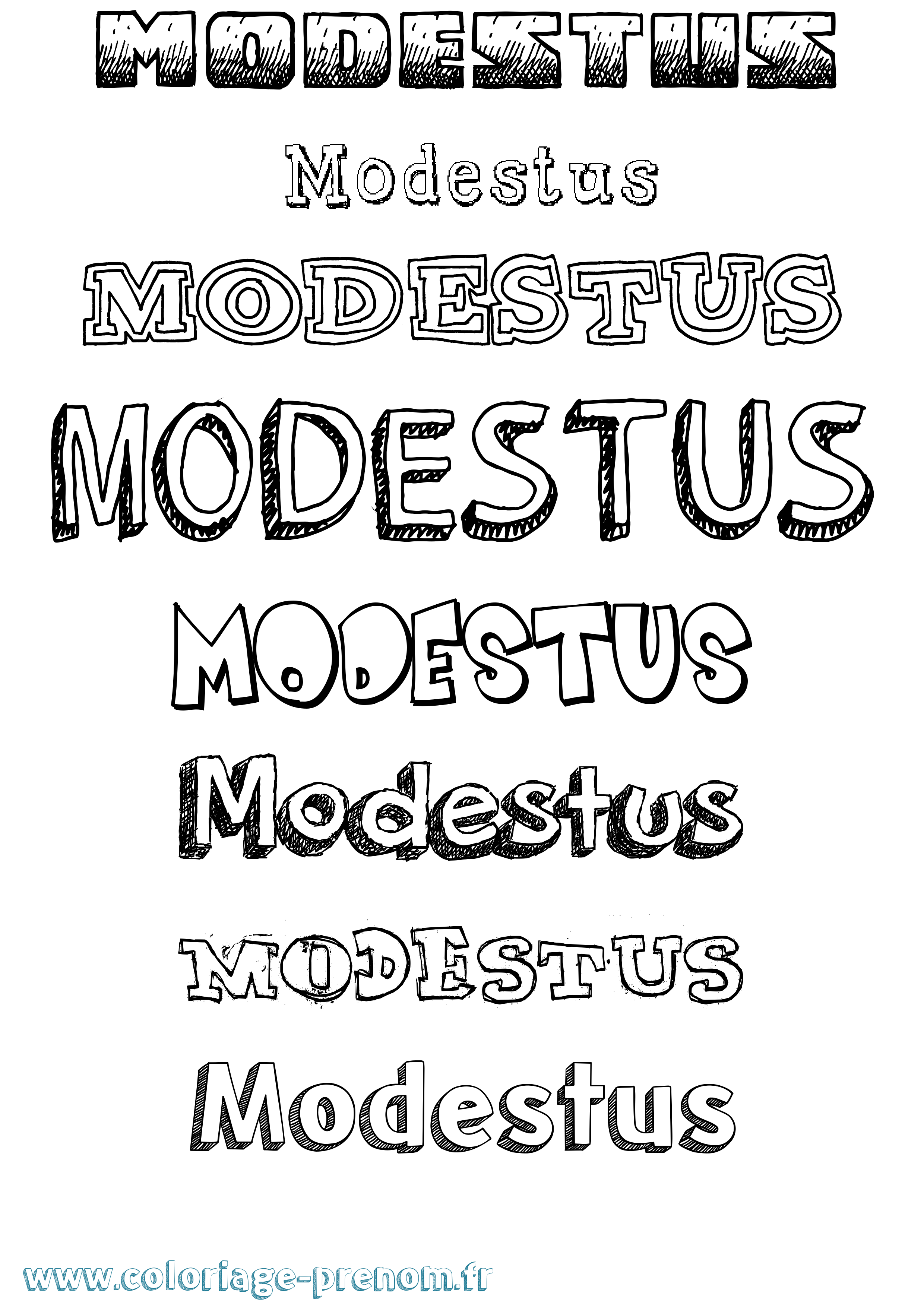 Coloriage Modestus Dessiné Coloriage prénom Modestus Dessiné