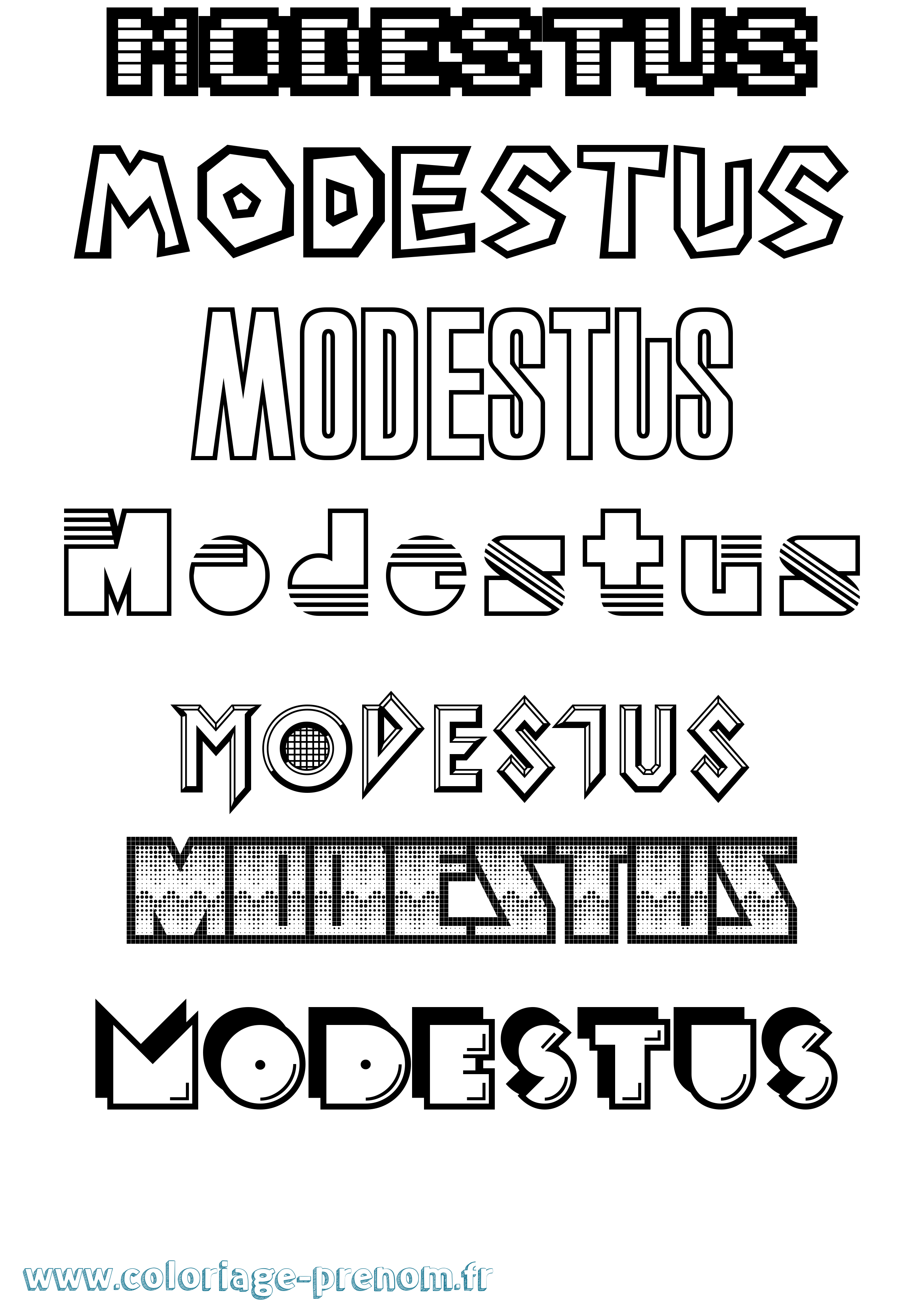 Coloriage Modestus Jeux Vidéos Coloriage prénom Modestus Jeux Vidéos