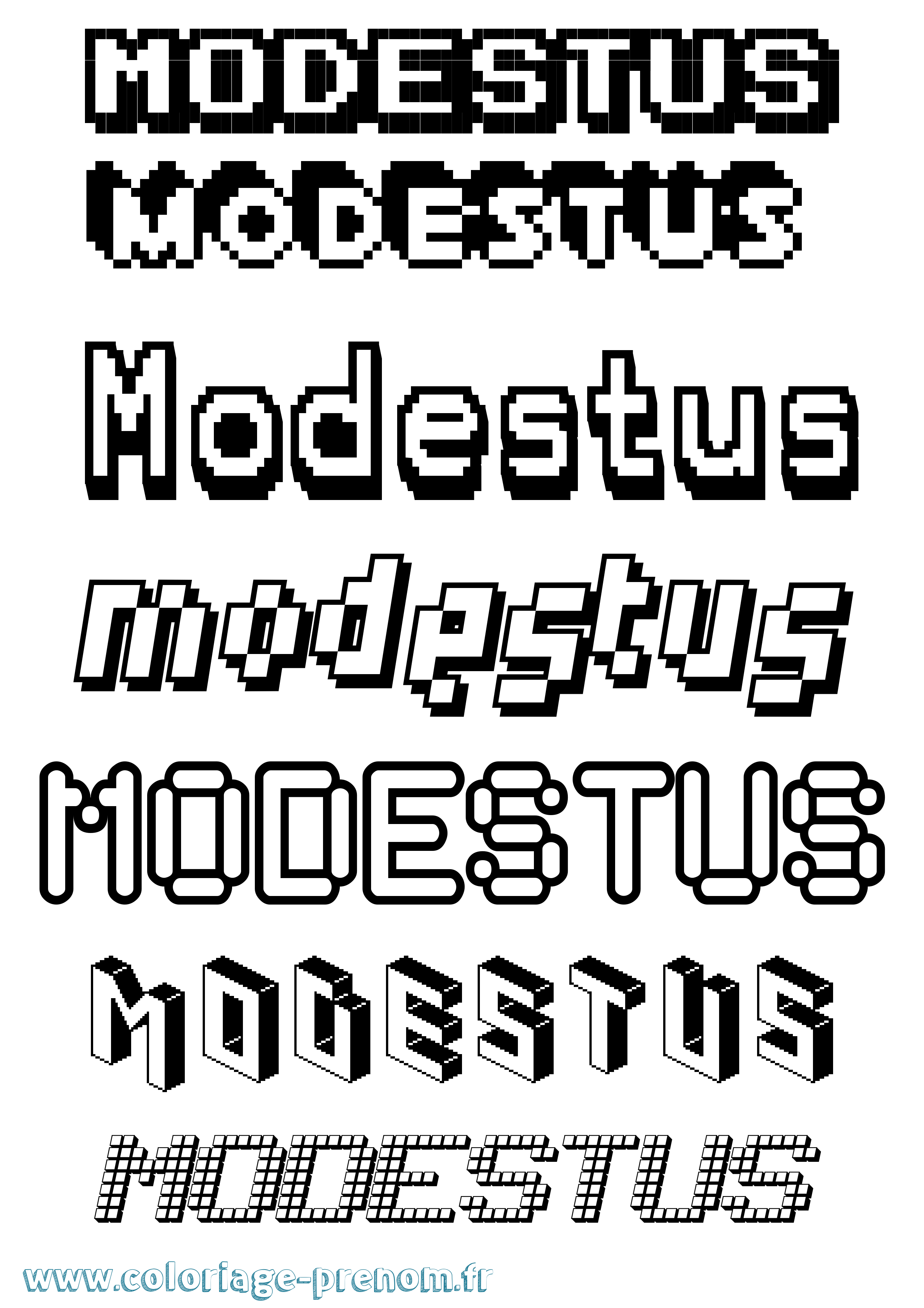 Coloriage Modestus Pixel Coloriage prénom Modestus Pixel