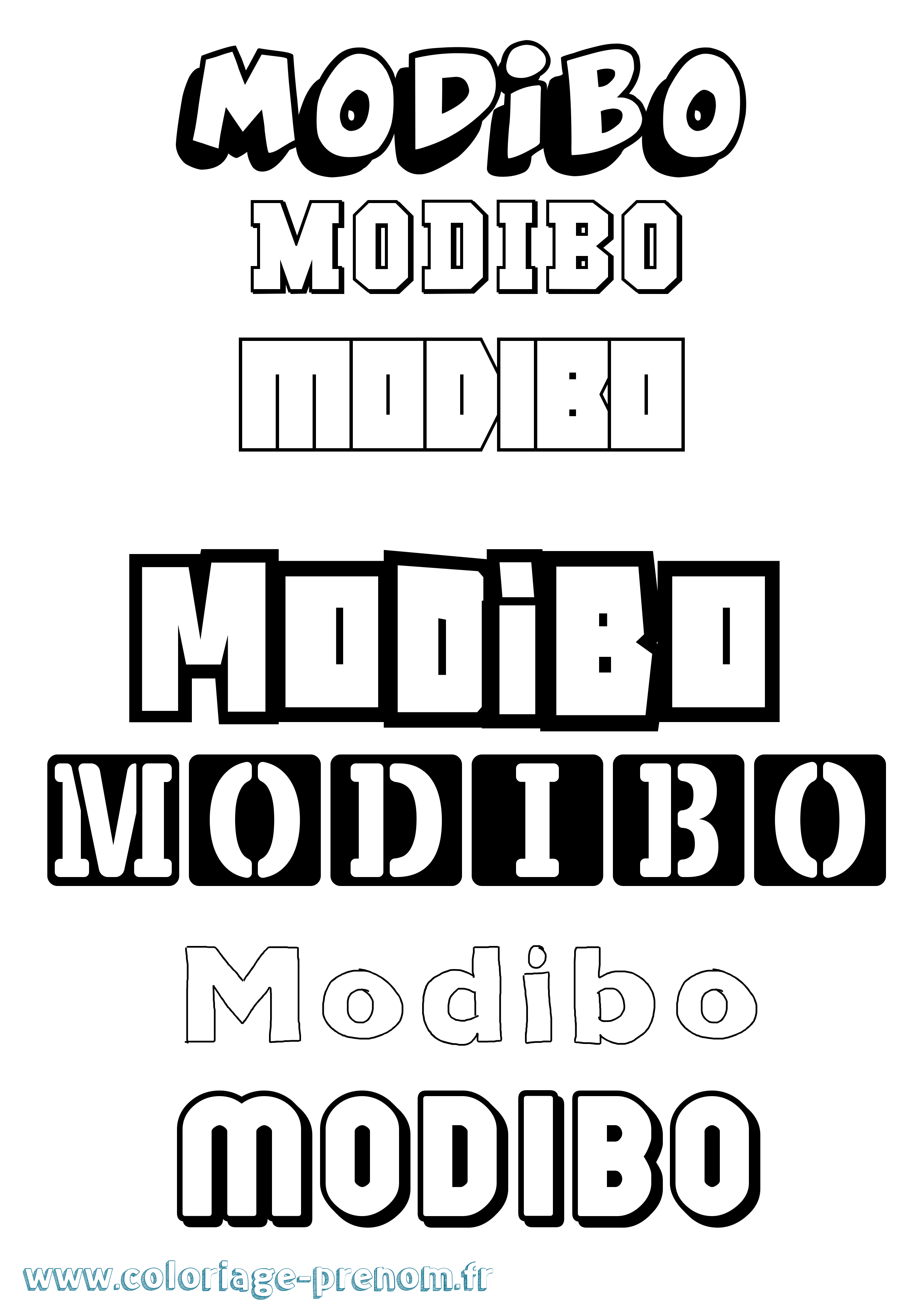 Coloriage prénom Modibo Simple