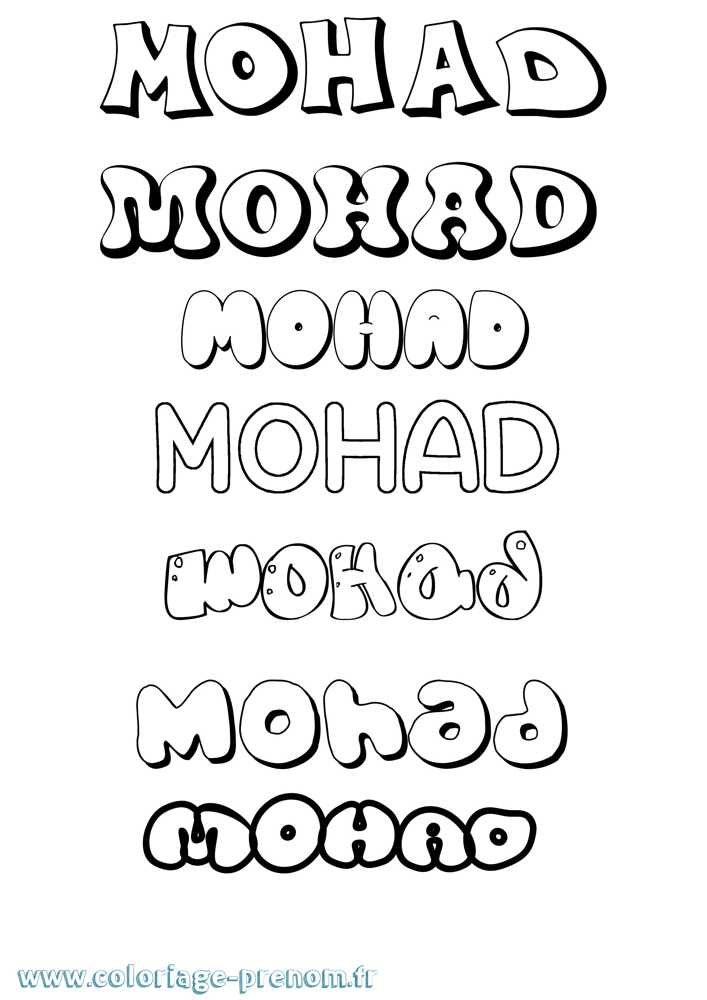 Coloriage Mohad Bubble Coloriage prénom Mohad Bubble