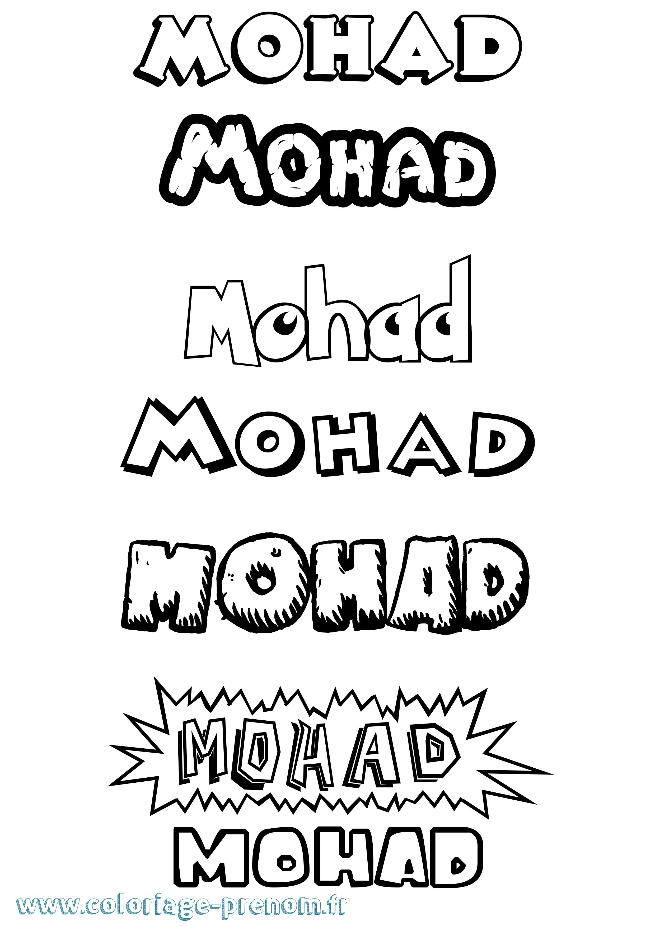 Coloriage Mohad Dessin Animé Coloriage prénom Mohad Dessin Animé