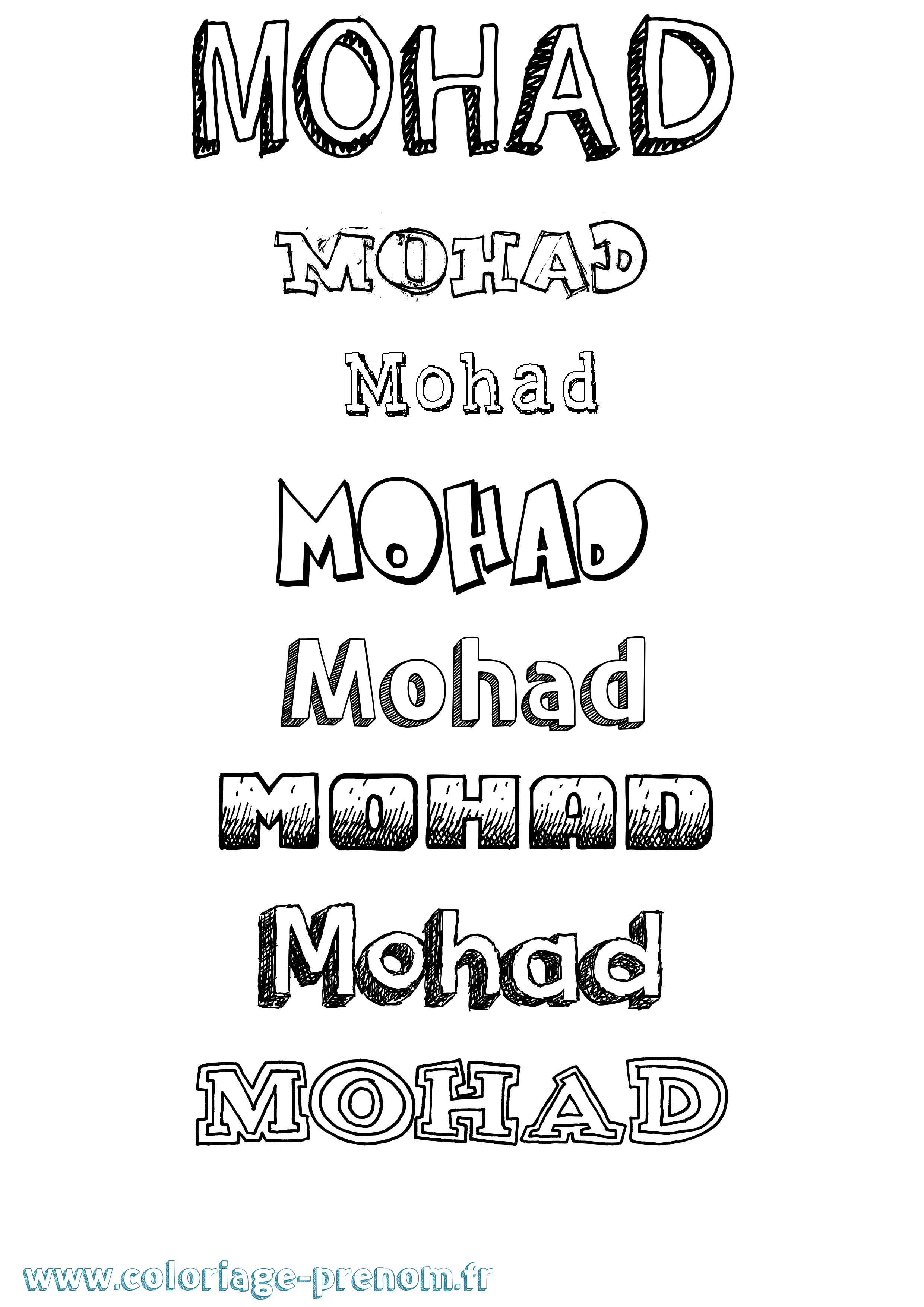 Coloriage Mohad Dessiné Coloriage prénom Mohad Dessiné