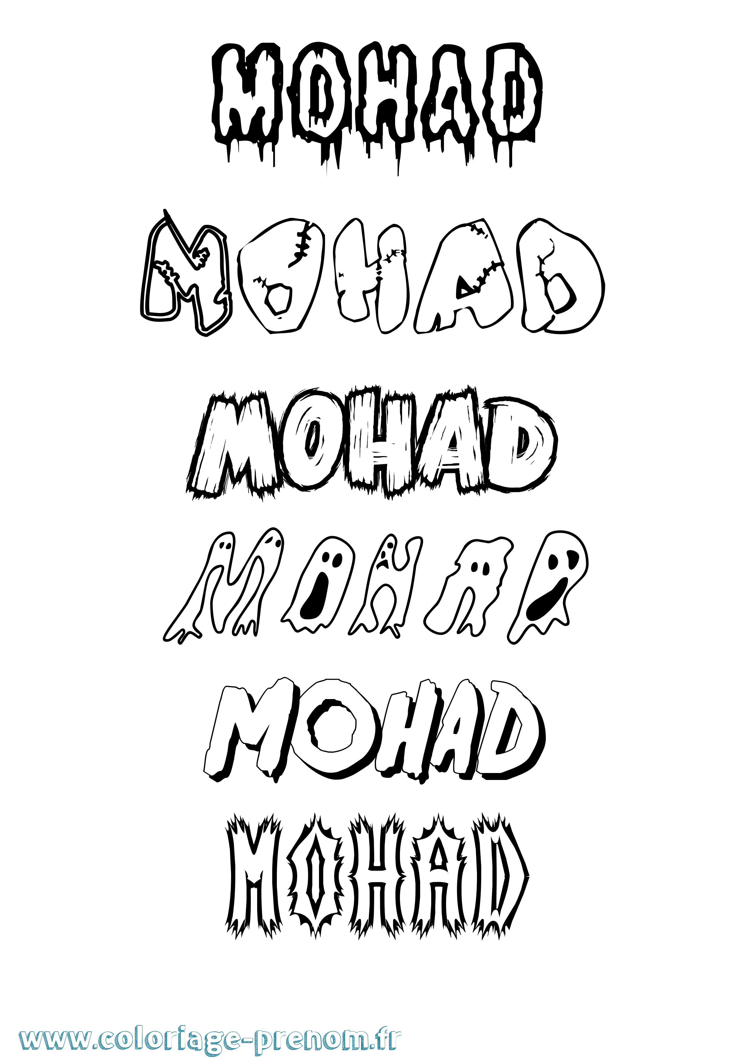 Coloriage Mohad Frisson Coloriage prénom Mohad Frisson