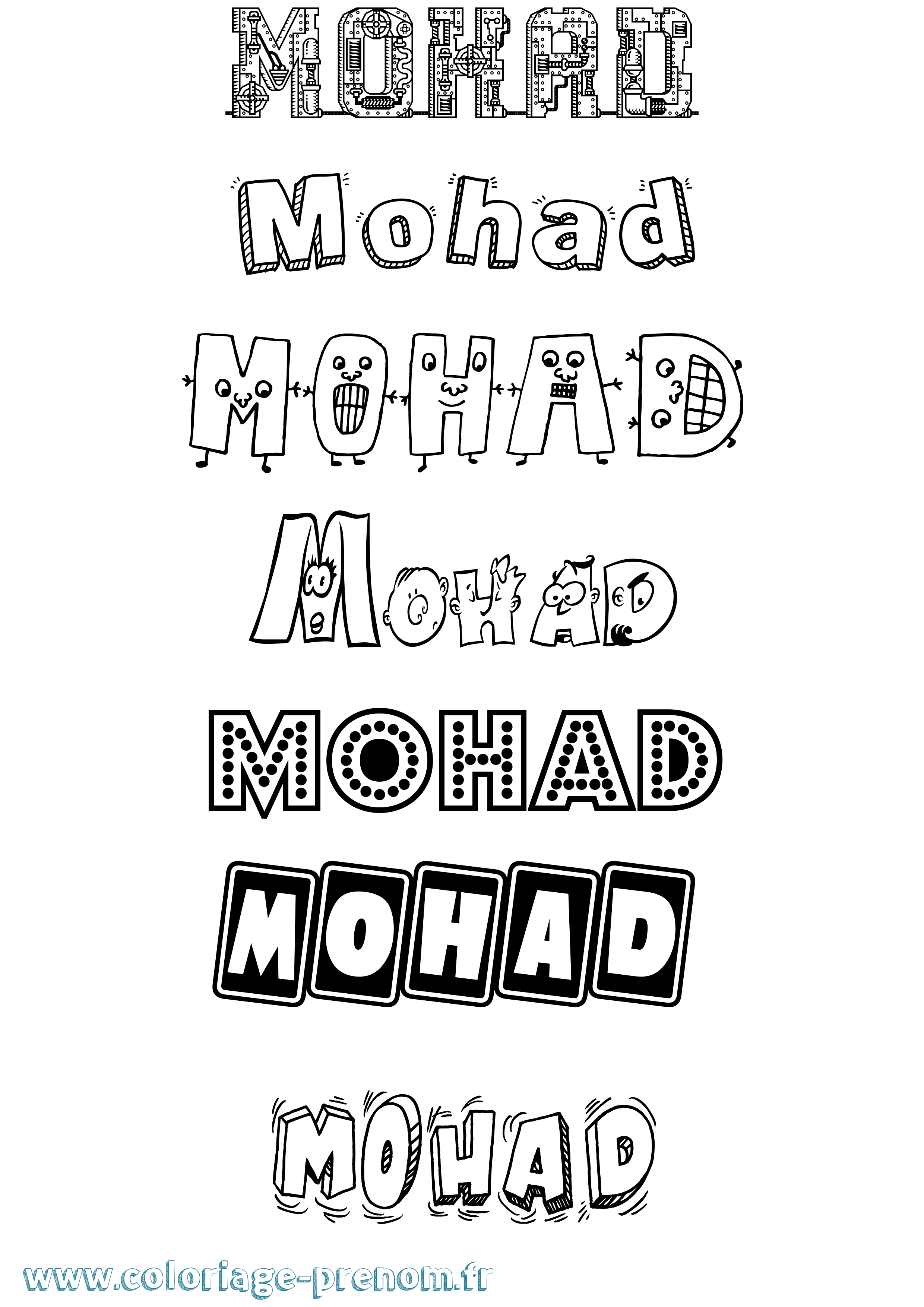Coloriage Mohad Fun Coloriage prénom Mohad Fun