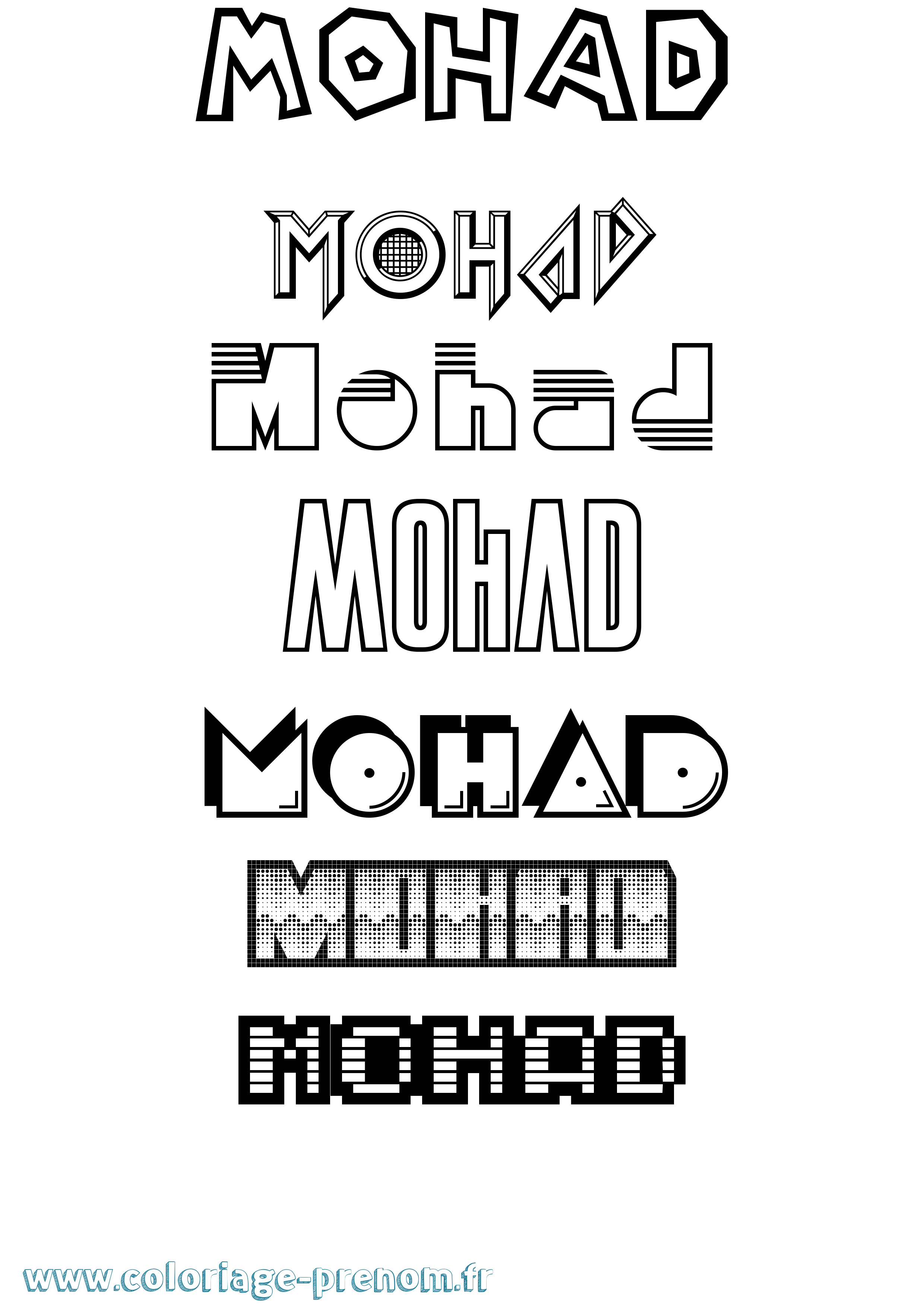 Coloriage Mohad Jeux Vidéos Coloriage prénom Mohad Jeux Vidéos