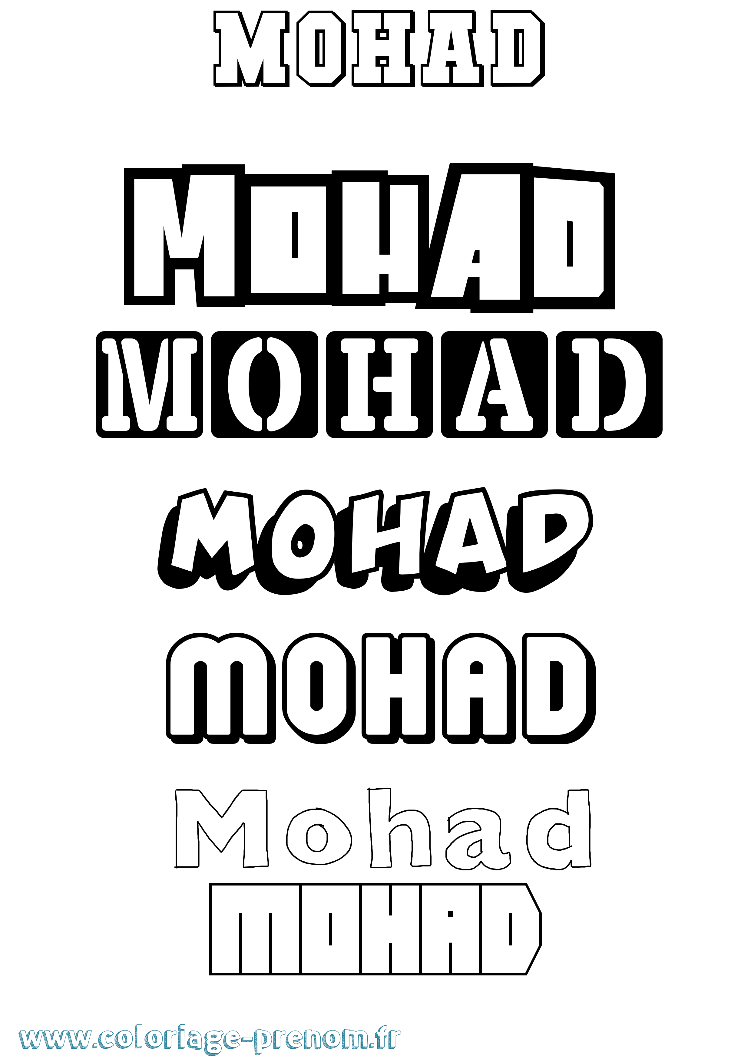 Coloriage Mohad Simple Coloriage prénom Mohad Simple