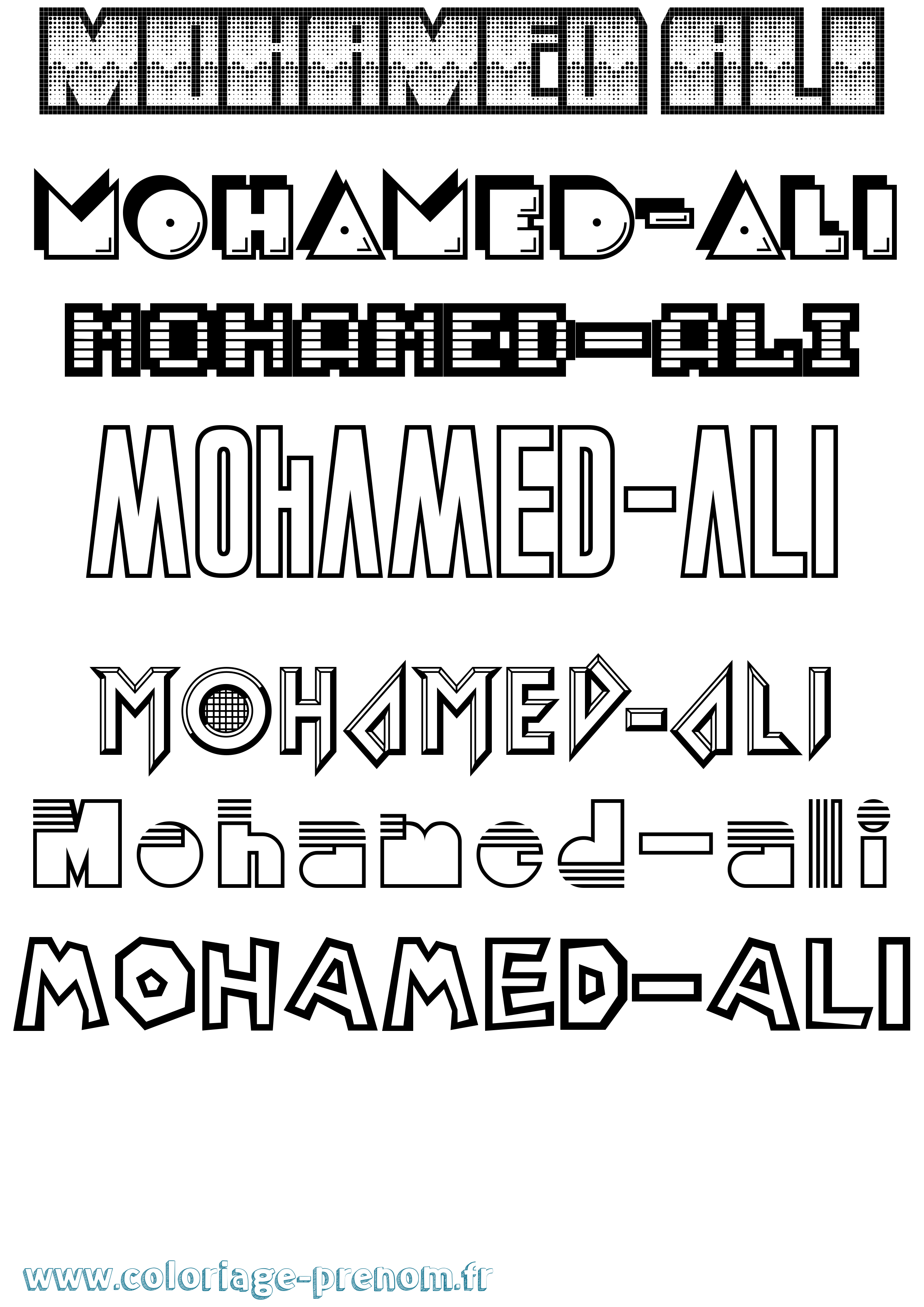 Coloriage prénom Mohamed-Ali