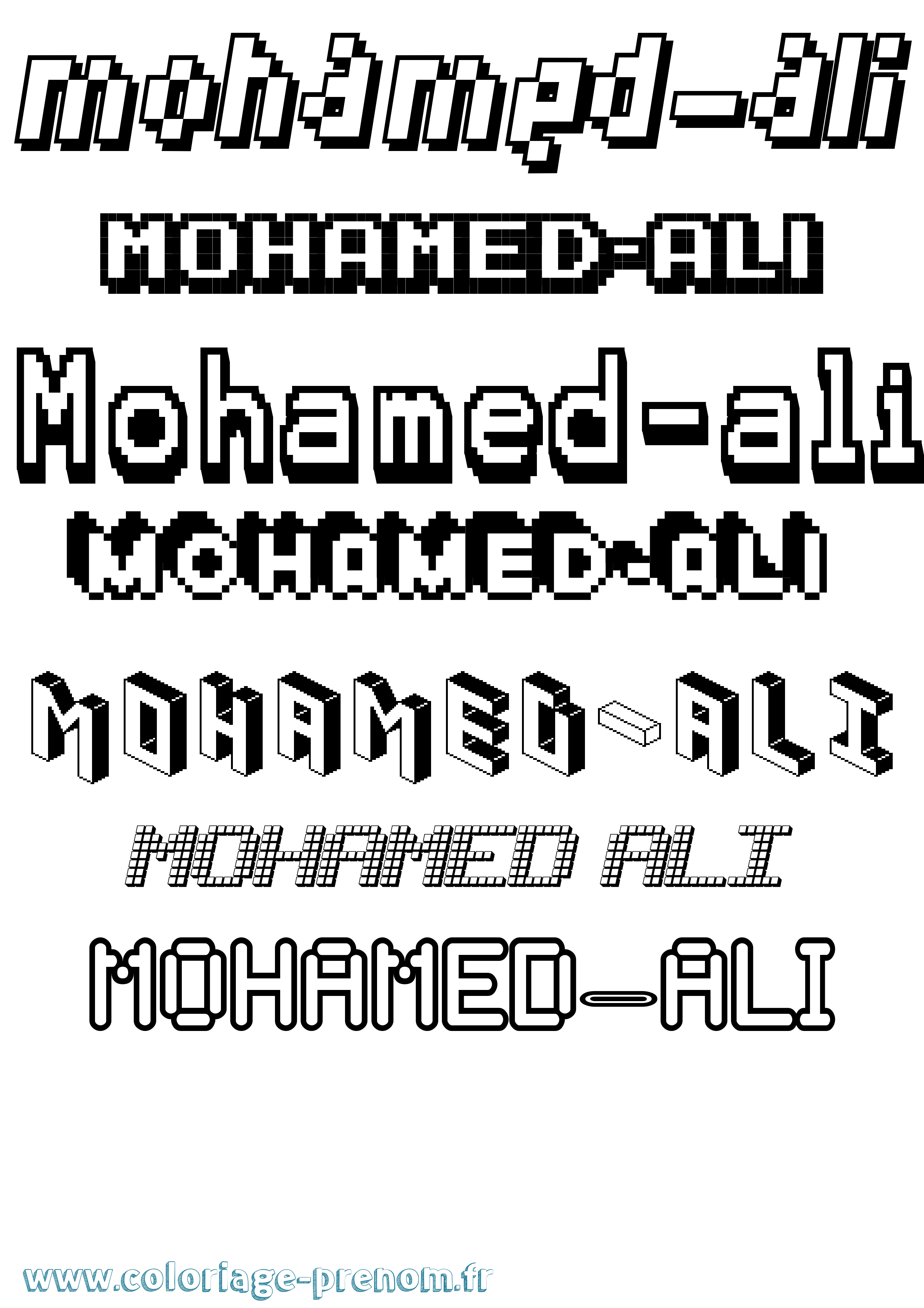 Coloriage prénom Mohamed-Ali