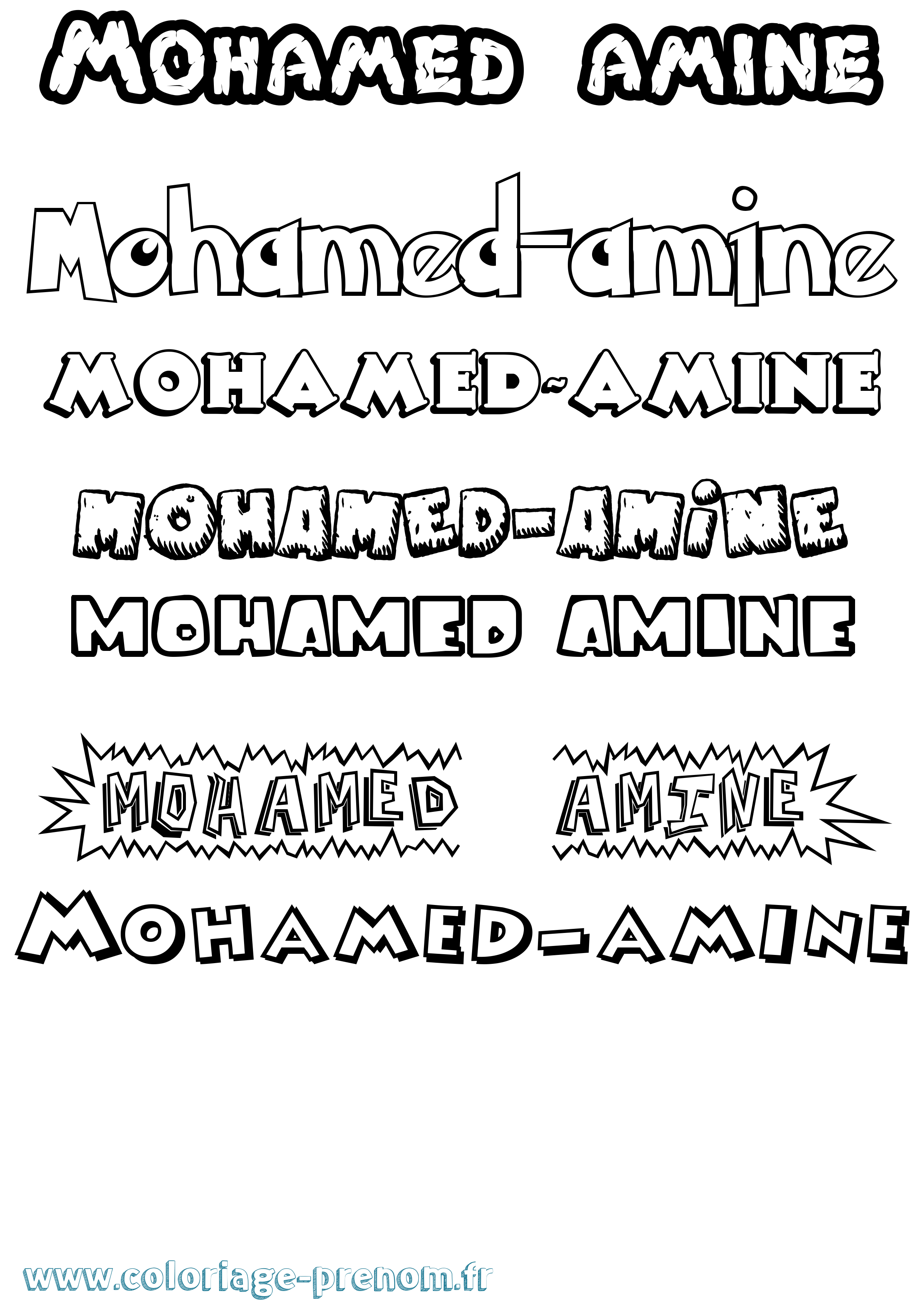 Coloriage prénom Mohamed-Amine