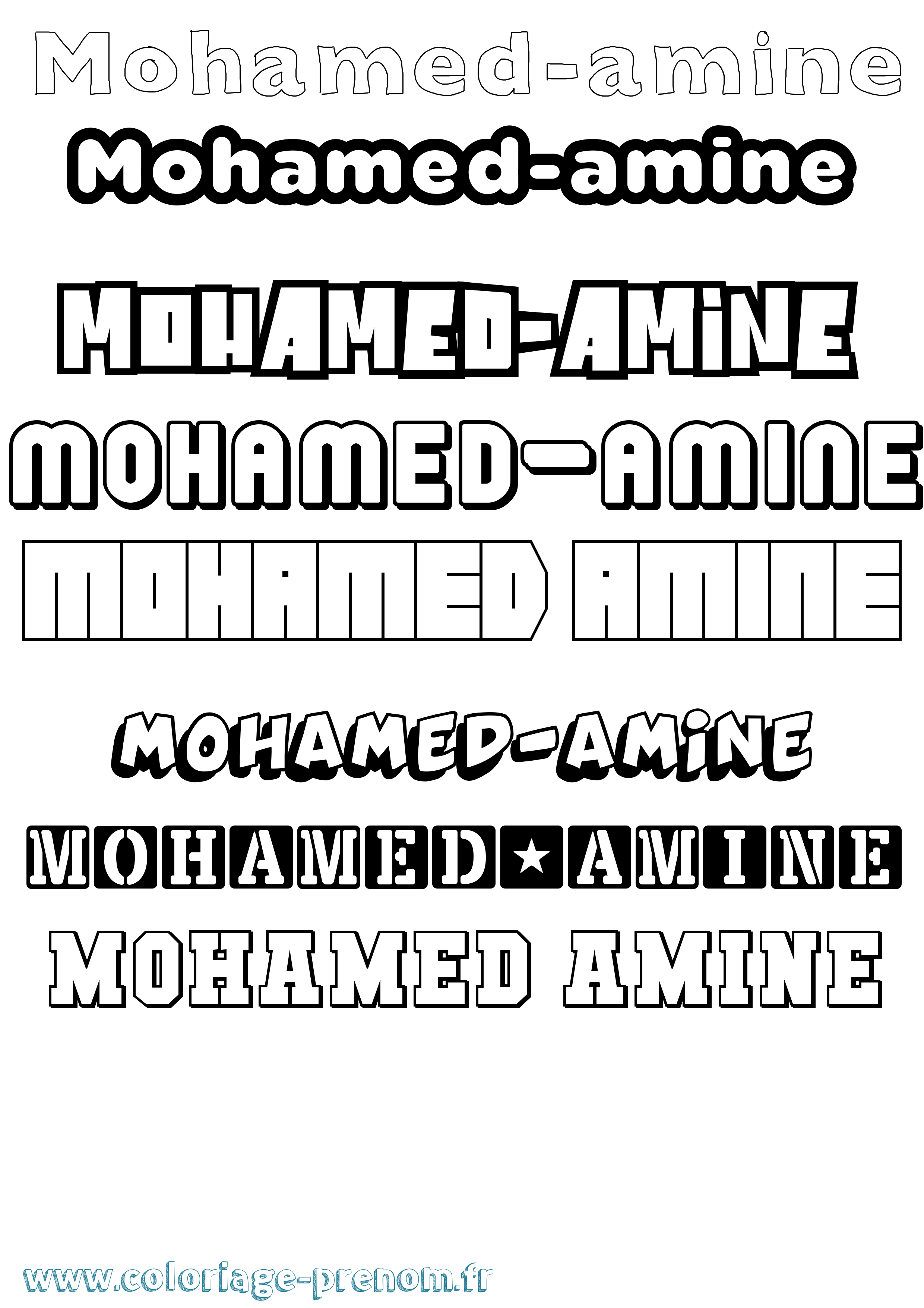 Coloriage prénom Mohamed-Amine