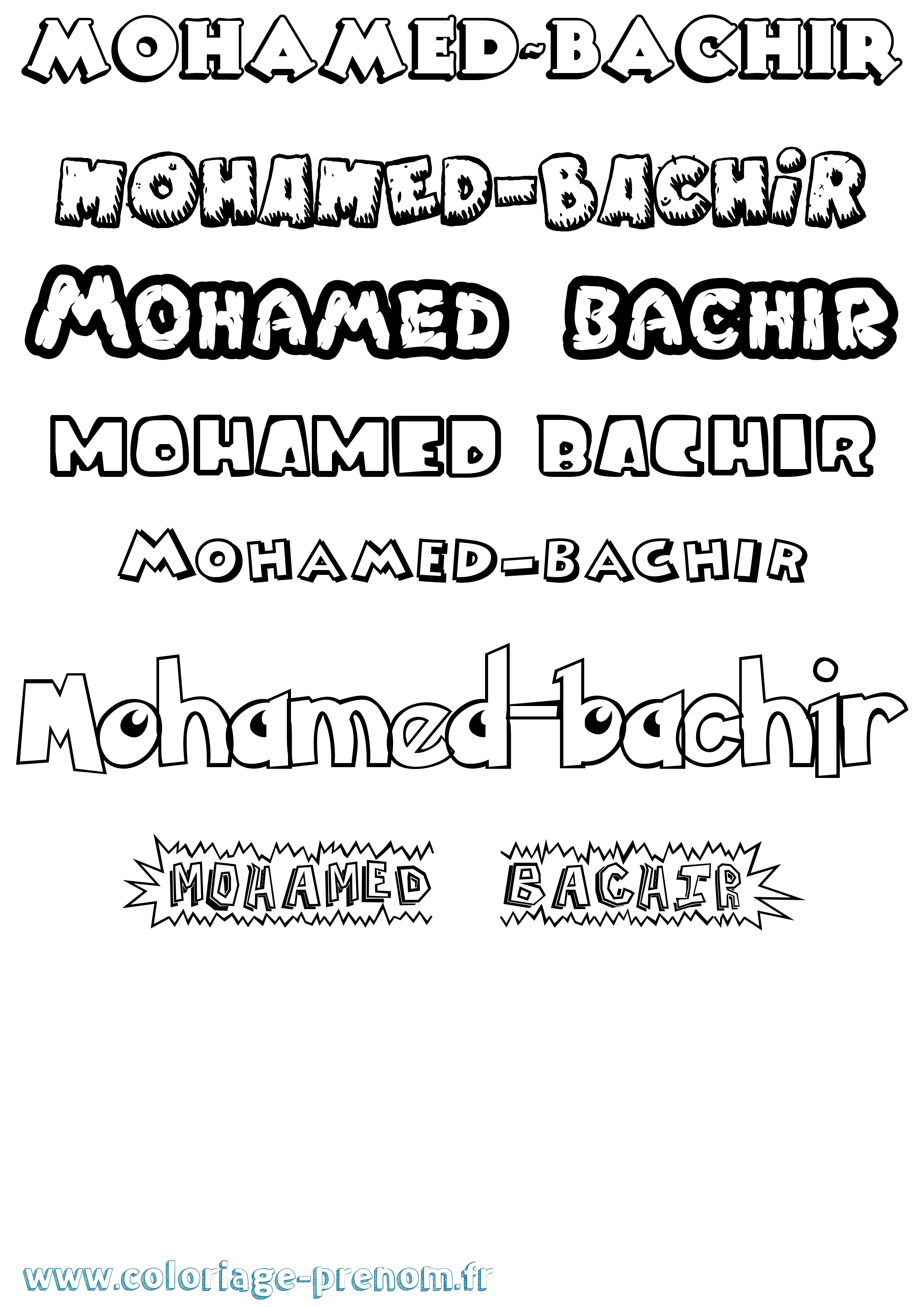 Coloriage Mohamed-Bachir Dessin Animé Coloriage prénom Mohamed-Bachir Dessin Animé