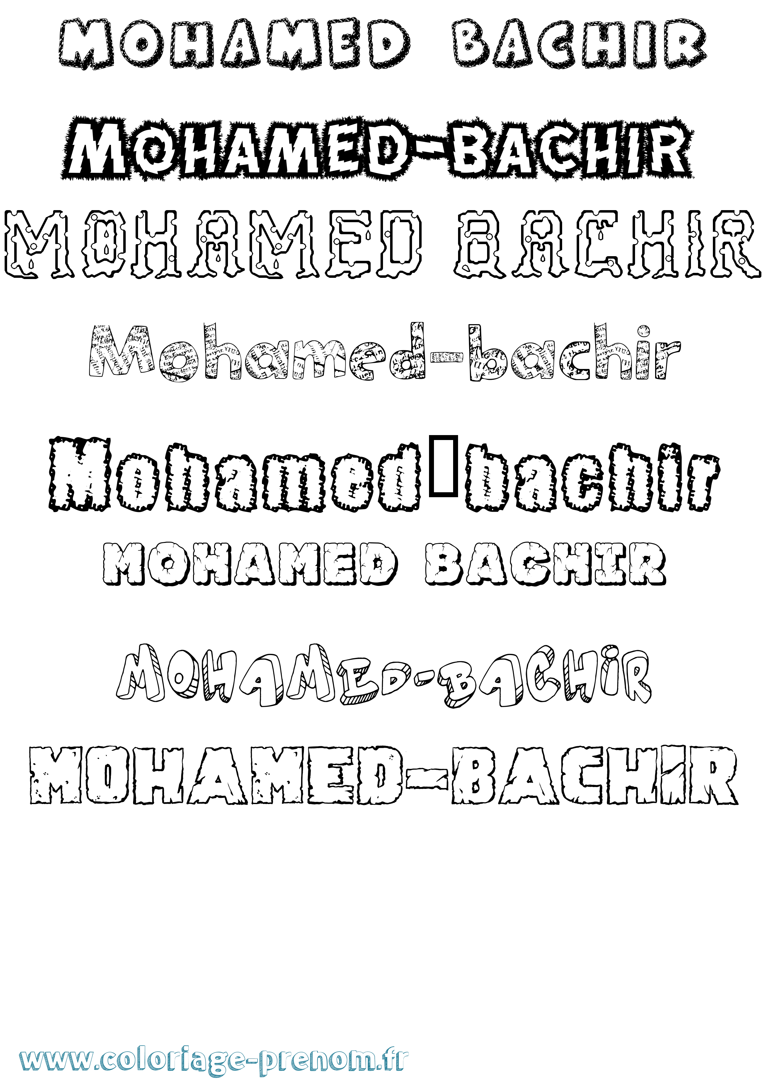 Coloriage Mohamed-Bachir Destructuré Coloriage prénom Mohamed-Bachir Destructuré