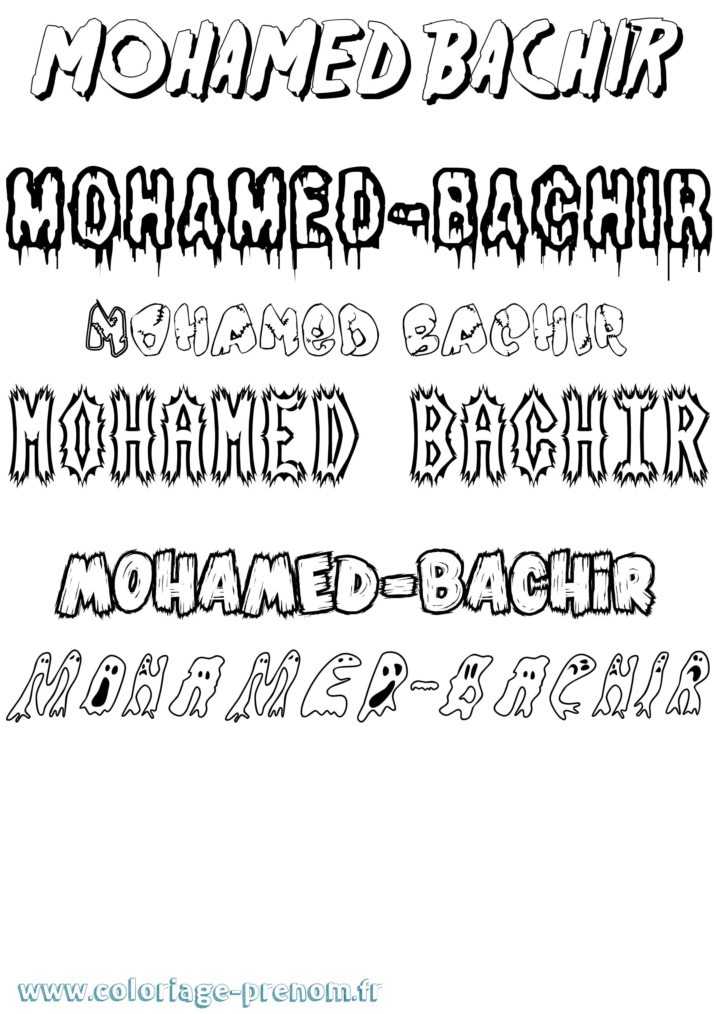 Coloriage Mohamed-Bachir Frisson Coloriage prénom Mohamed-Bachir Frisson