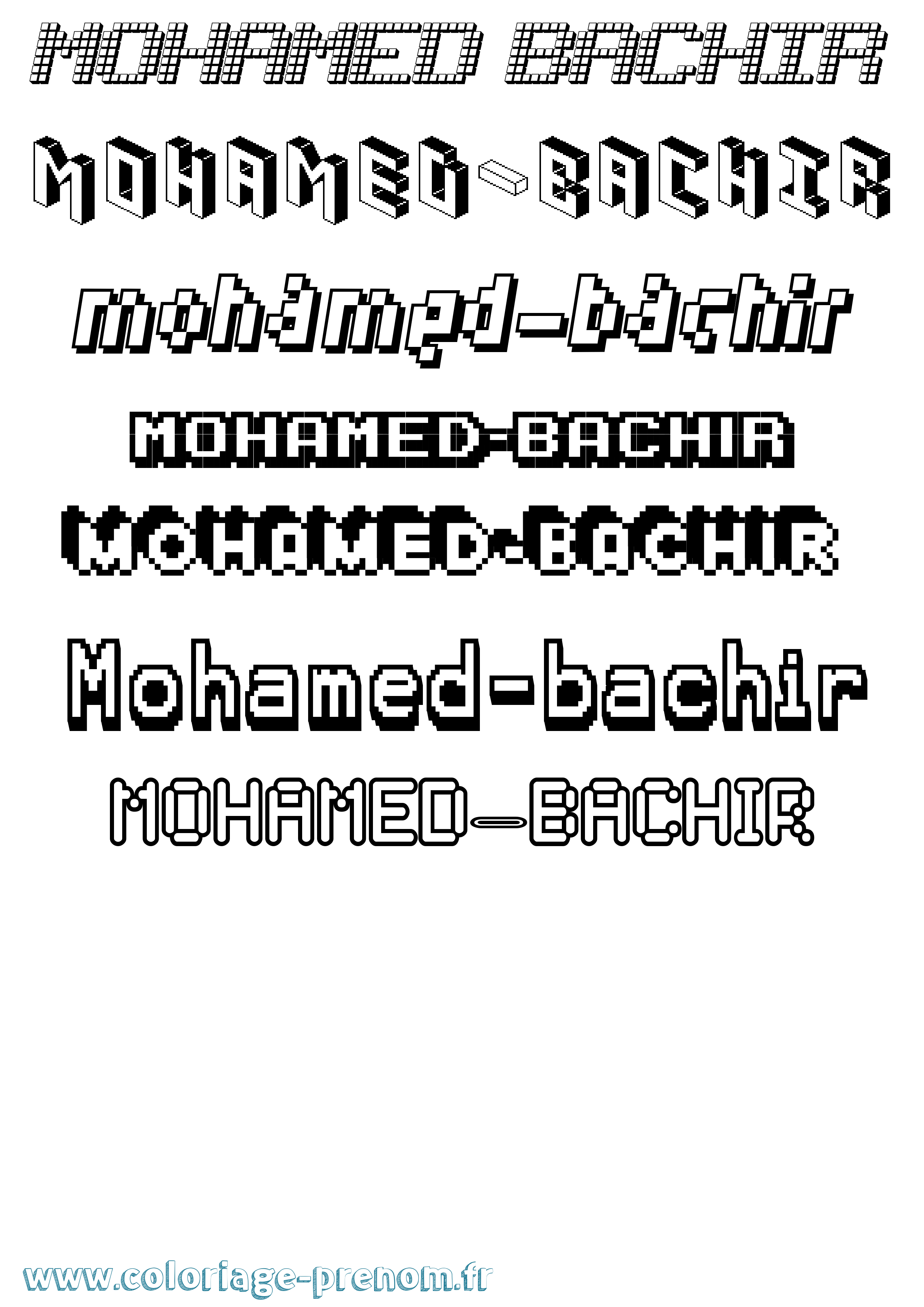 Coloriage Mohamed-Bachir Pixel Coloriage prénom Mohamed-Bachir Pixel