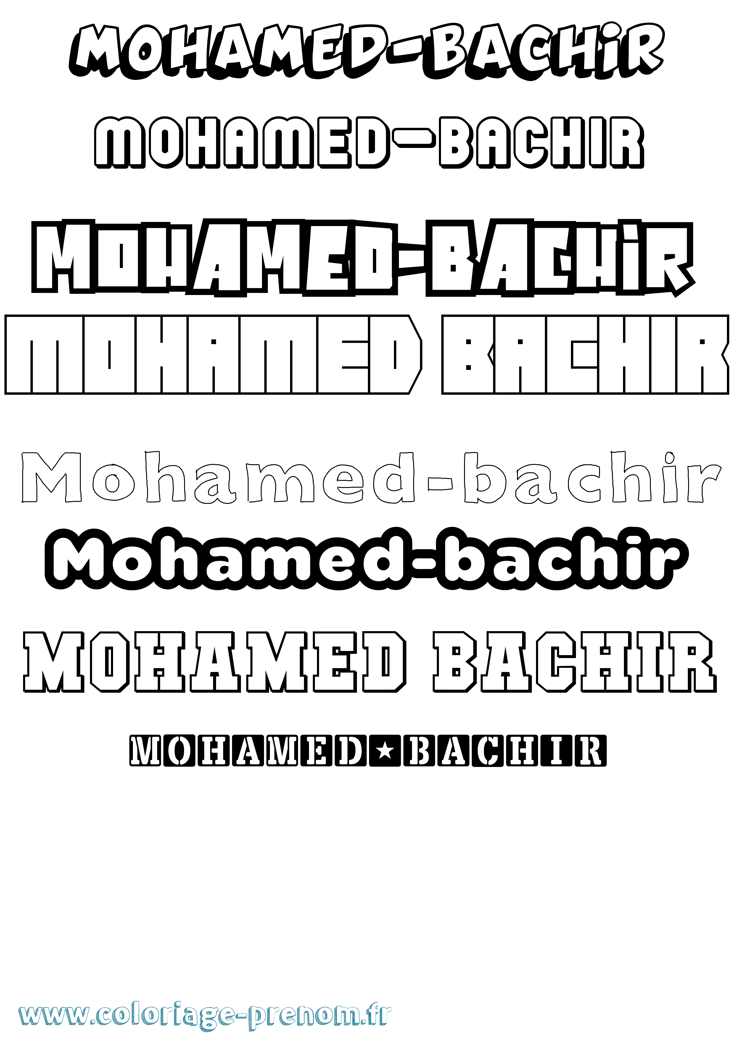 Coloriage Mohamed-Bachir Simple Coloriage prénom Mohamed-Bachir Simple