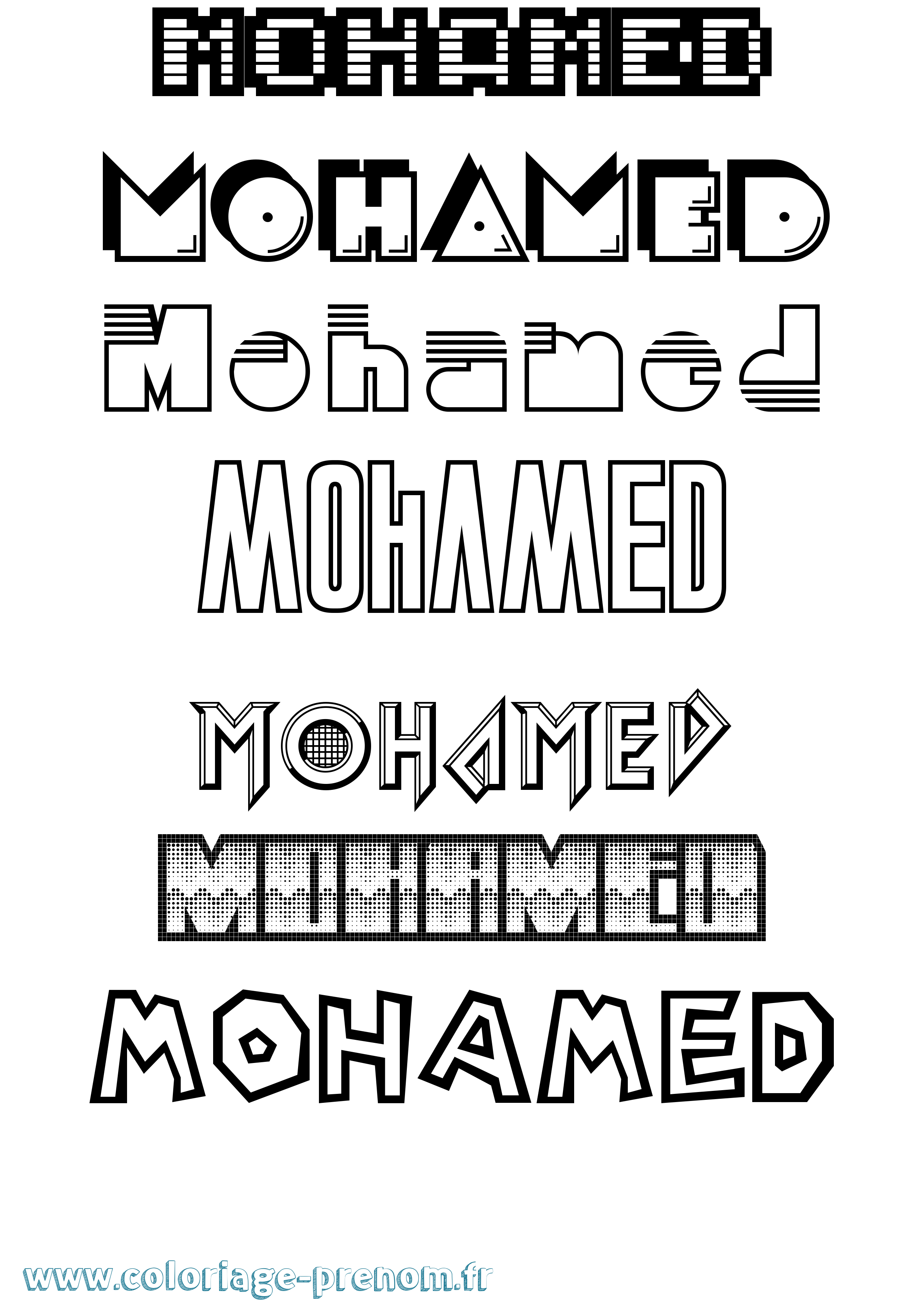 Coloriage prénom Mohamed Jeux Vidéos