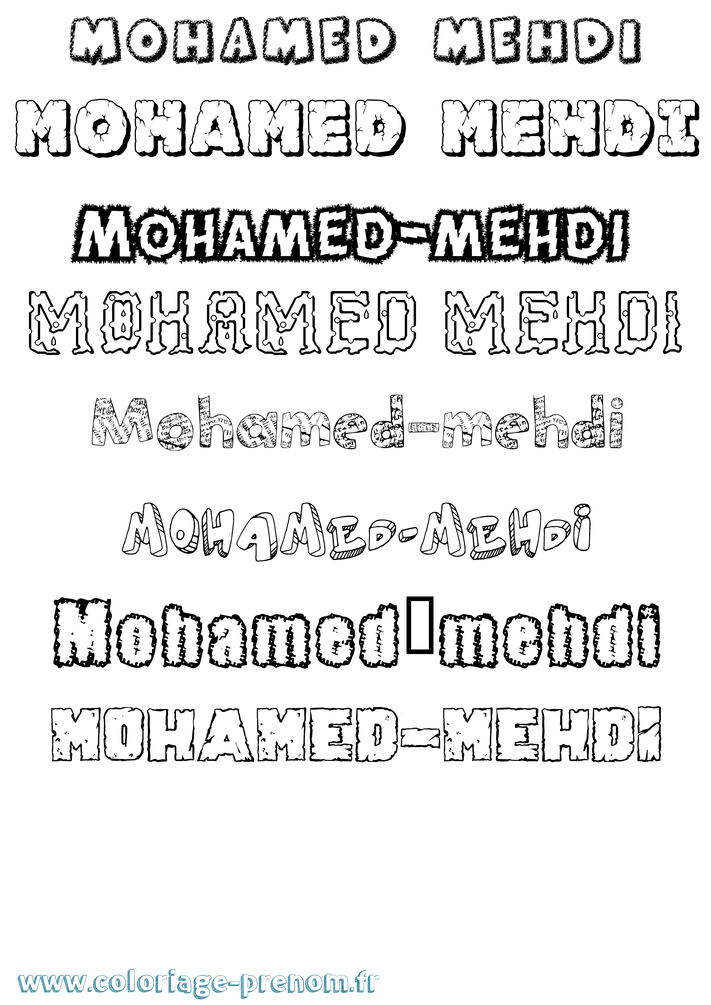 Coloriage Mohamed-Mehdi Destructuré Coloriage prénom Mohamed-Mehdi Destructuré