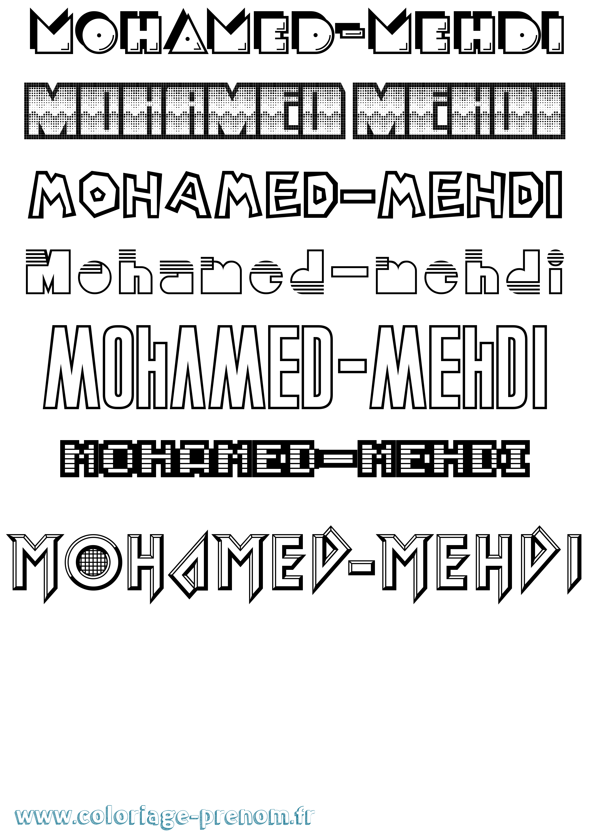 Coloriage Mohamed-Mehdi Jeux Vidéos Coloriage prénom Mohamed-Mehdi Jeux Vidéos